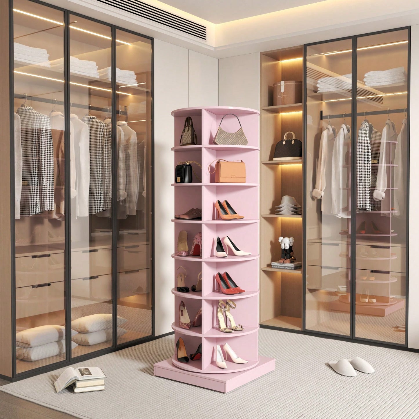 360-Degree Rotating Shoe Cabinet