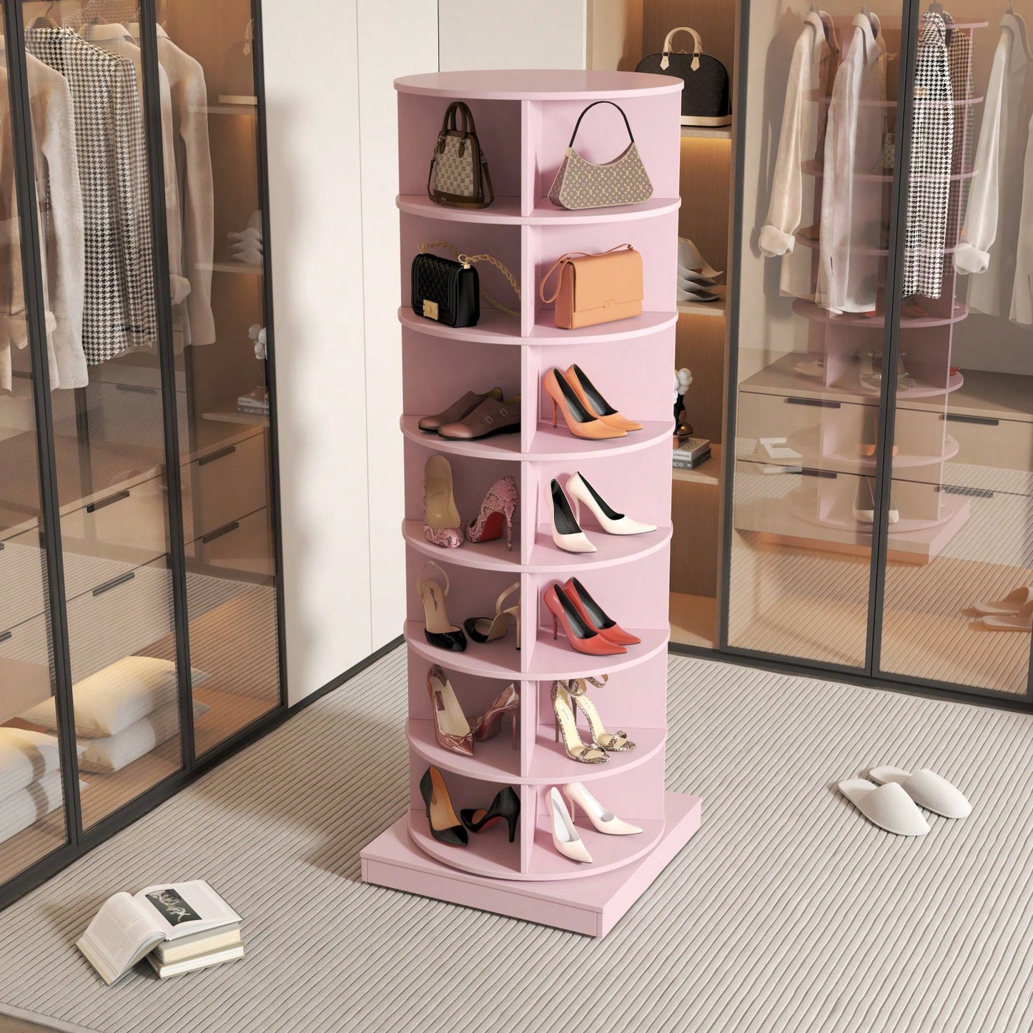 360-Degree Rotating Shoe Cabinet