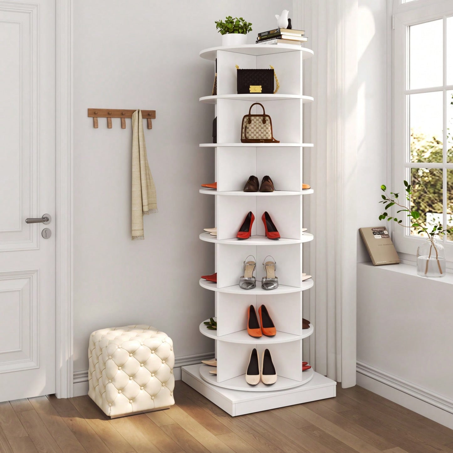 360-Degree Rotating Shoe Cabinet
