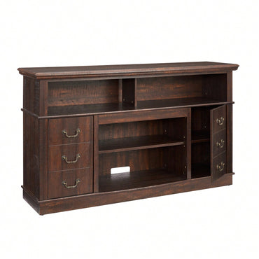 Traditional TV Media Stand - Farmhouse Rustic Entertainment Console