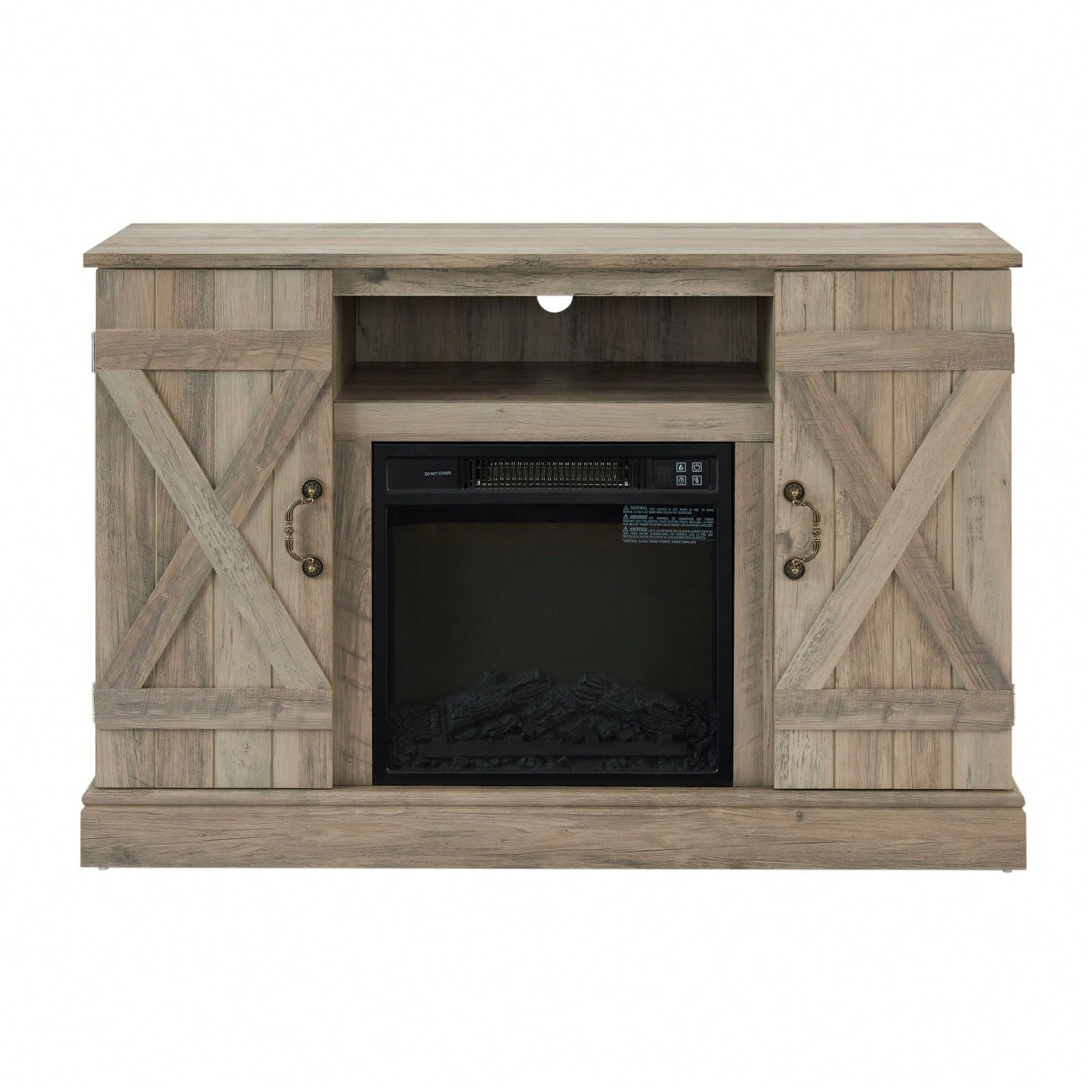 Farmhouse Classic Media TV Stand With Fireplace (Up To 50")