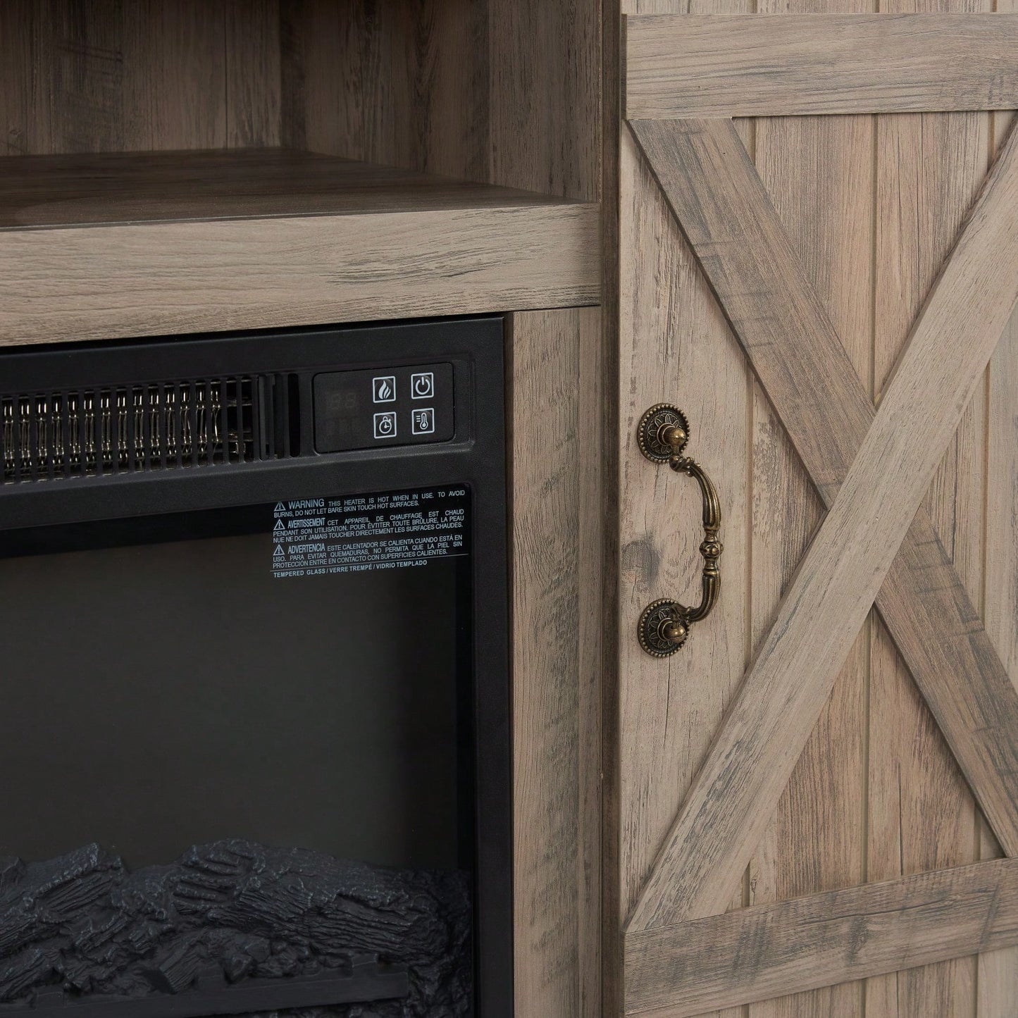 Farmhouse Classic Media TV Stand With Fireplace (Up To 50")