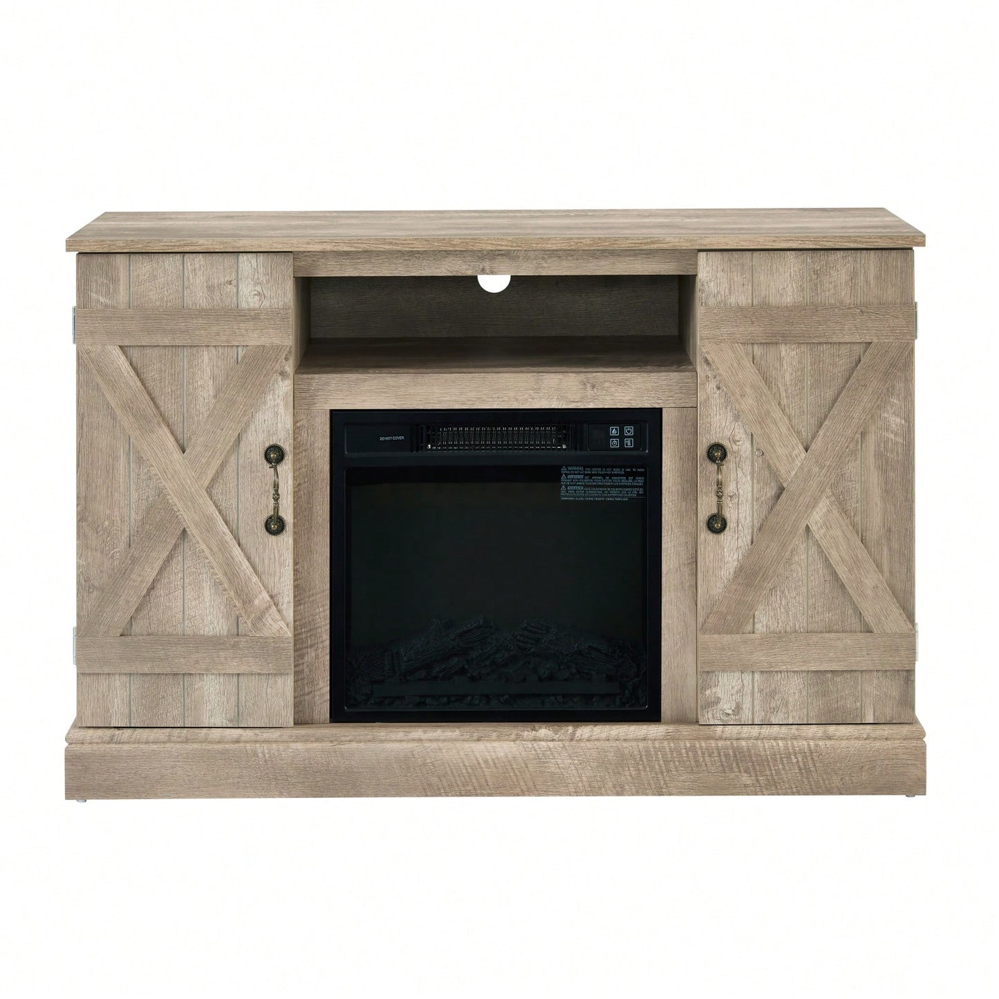 Farmhouse Classic Media TV Stand With Fireplace (Up To 50")
