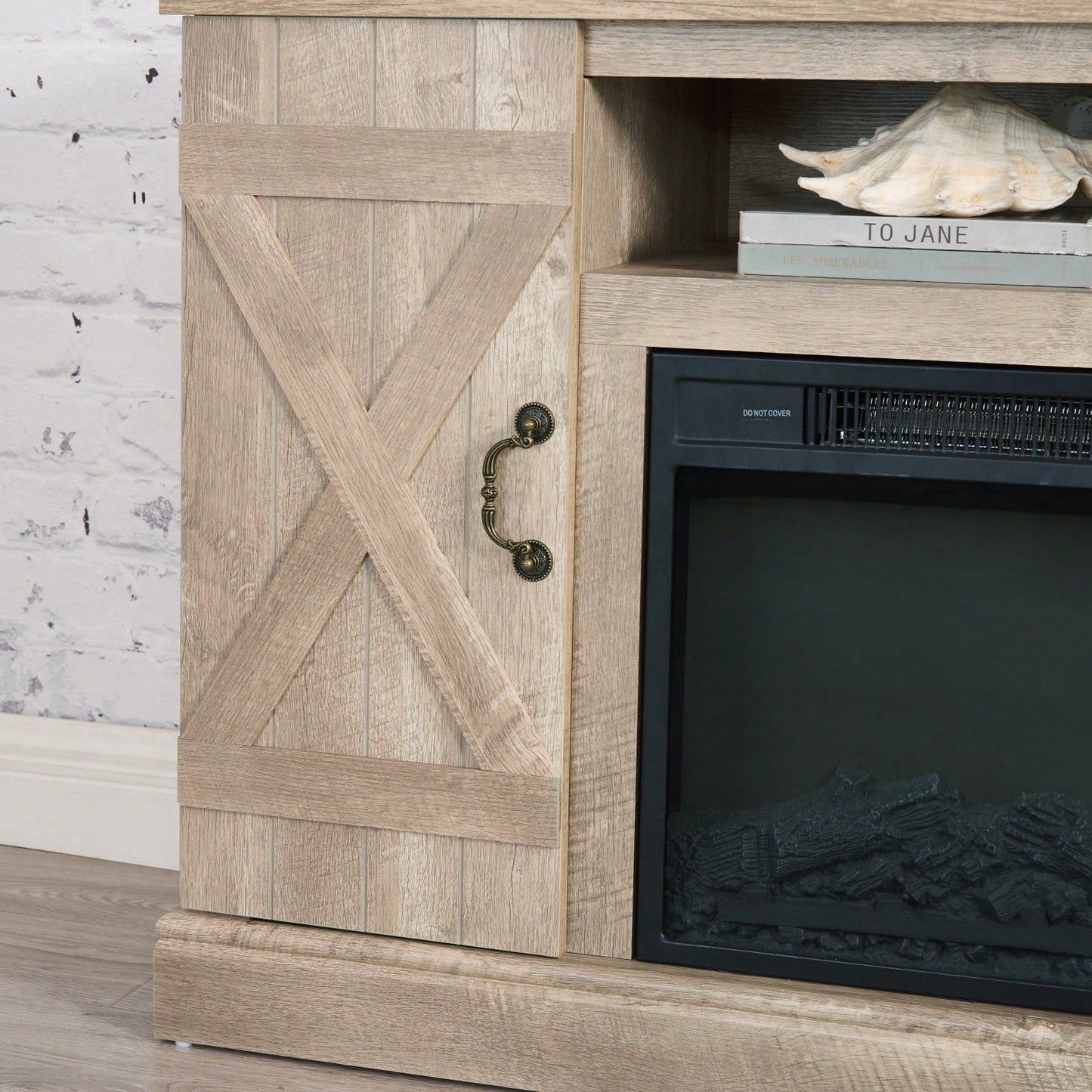 Farmhouse Classic Media TV Stand With Fireplace (Up To 50")