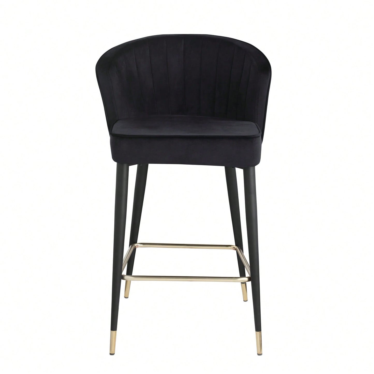Contemporary Velvet Upholstered Counter Height Stool