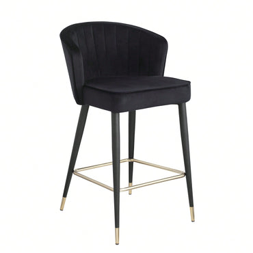 Contemporary Velvet Upholstered Counter Height Stool