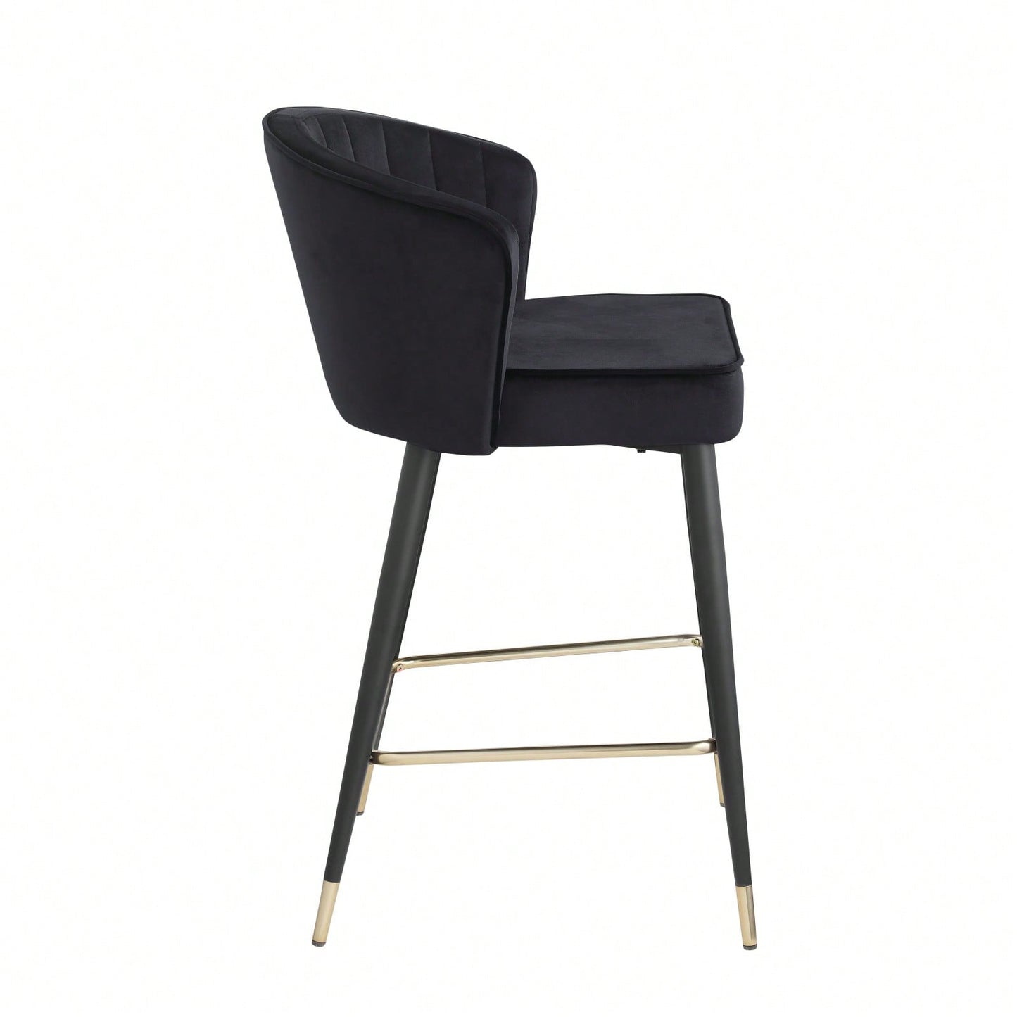 Contemporary Velvet Upholstered Counter Height Stool