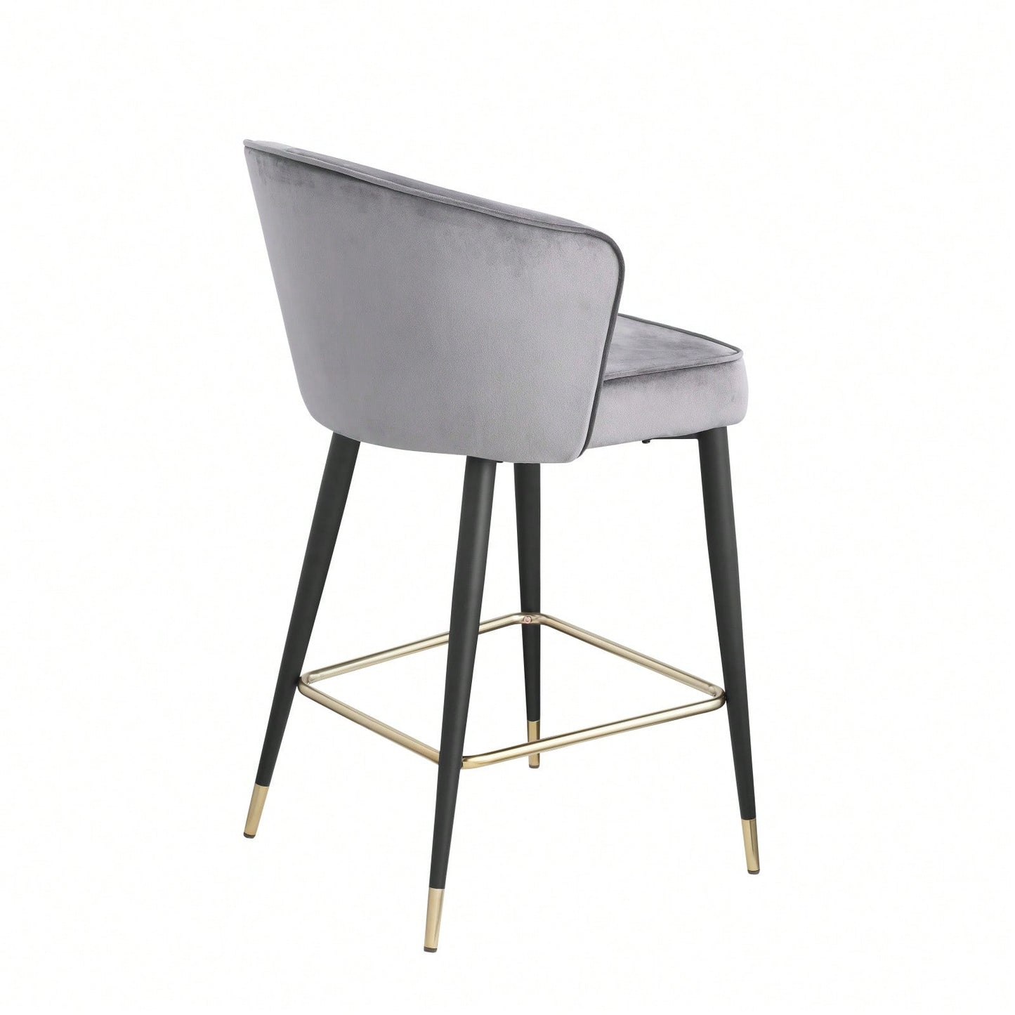 Contemporary Velvet Upholstered Counter Height Stool