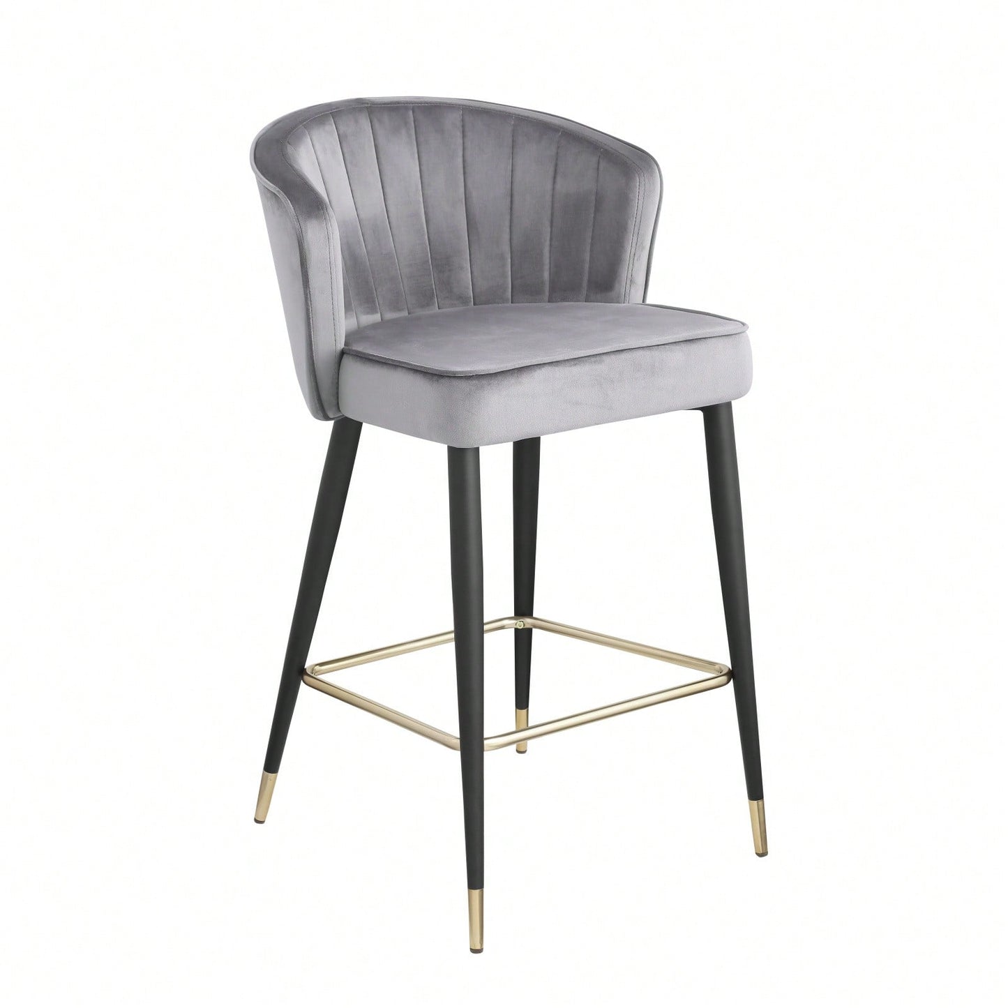Contemporary Velvet Upholstered Counter Height Stool
