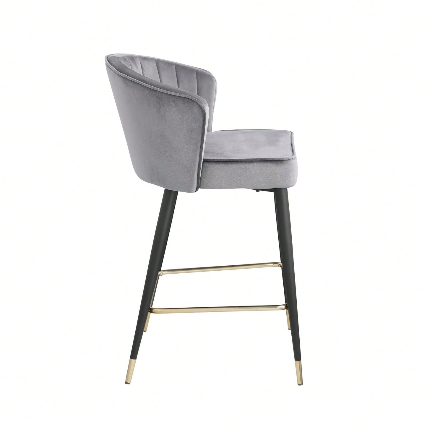 Contemporary Velvet Upholstered Counter Height Stool