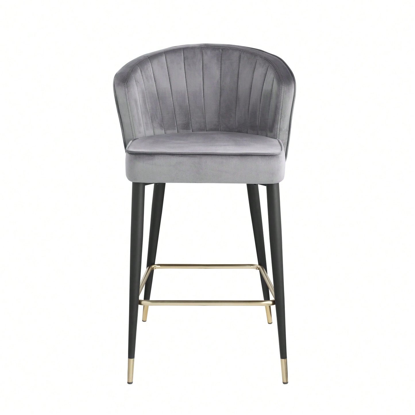 Contemporary Velvet Upholstered Counter Height Stool