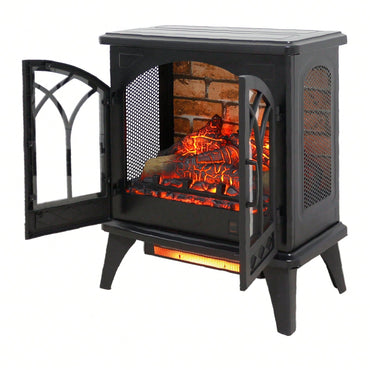 24 Inch 3D Flame Electric Infrared Quartz Fireplace Stove With Remote Control