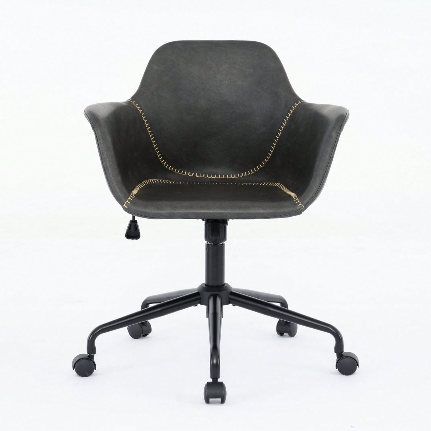 Ergonomic Mid-Century Modern Swivel Office Chair with Adjustable Height and Back Support for Home and Study