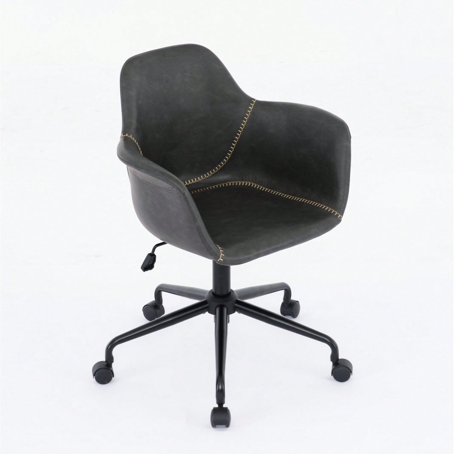 Ergonomic Mid-Century Modern Swivel Office Chair with Adjustable Height and Back Support for Home and Study