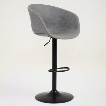 Modern Swivel Adjustable Height Bar Stools with Backrest PU Leather for Kitchen Island 17.7 Inch Large Base with Rubber Ring