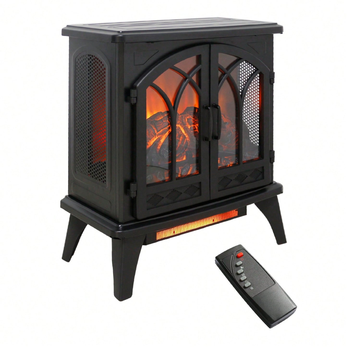 24-Inch 3D Flame Electric Infrared Quartz Fireplace Stove