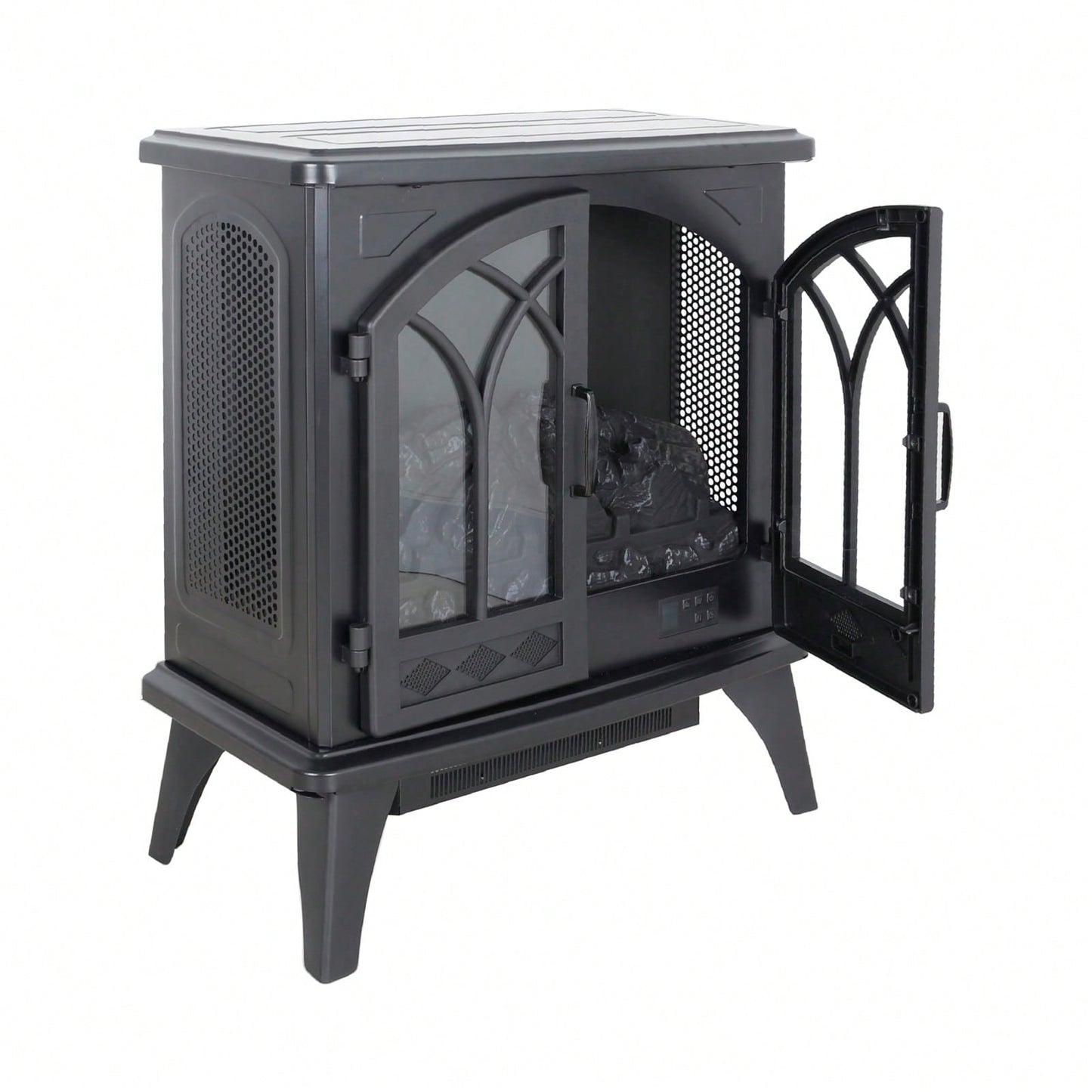 24-Inch 3D Flame Electric Infrared Quartz Fireplace Stove