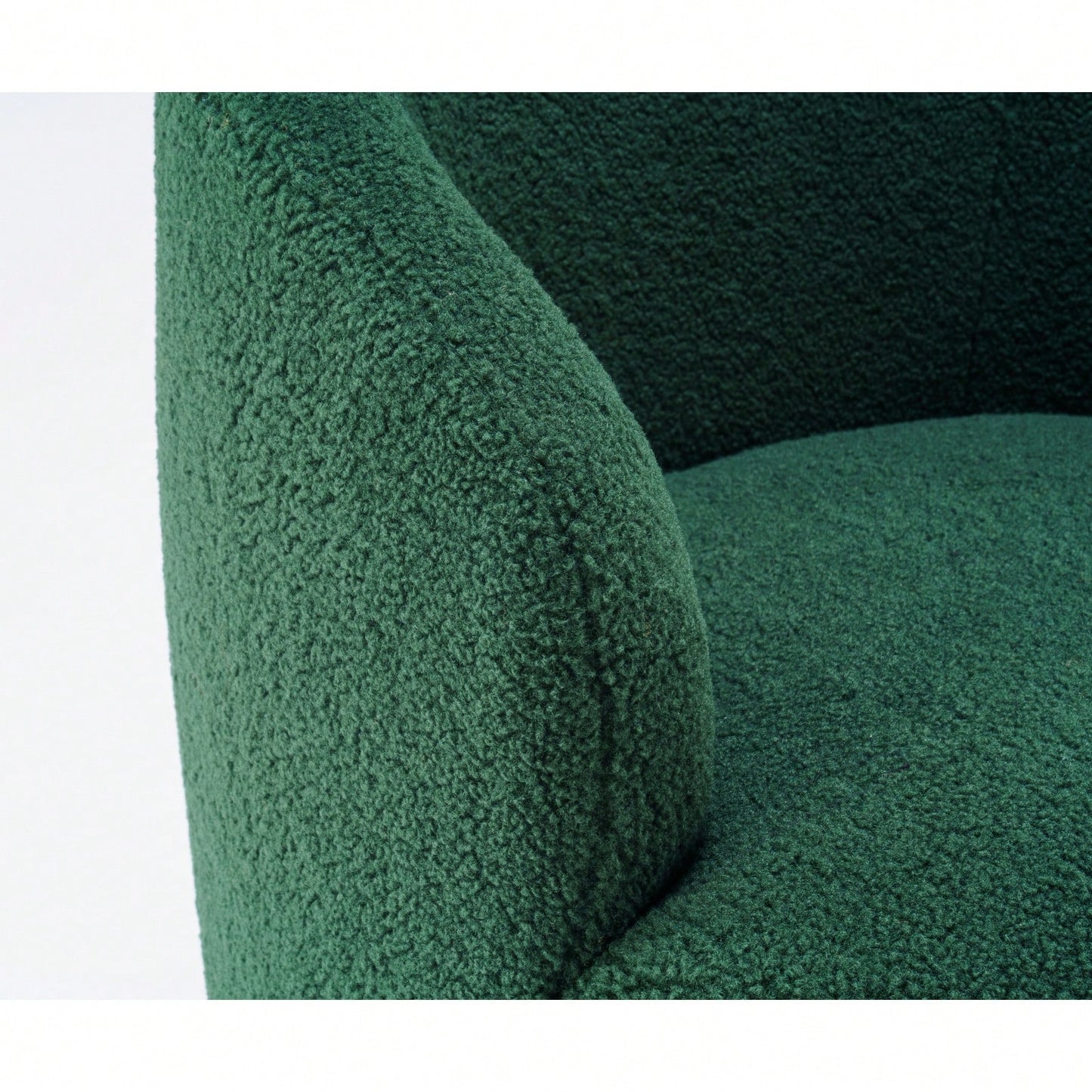 Teddy Fabric Swivel Accent Armchair Barrel Chair With Black Powder Coating Metal Ring