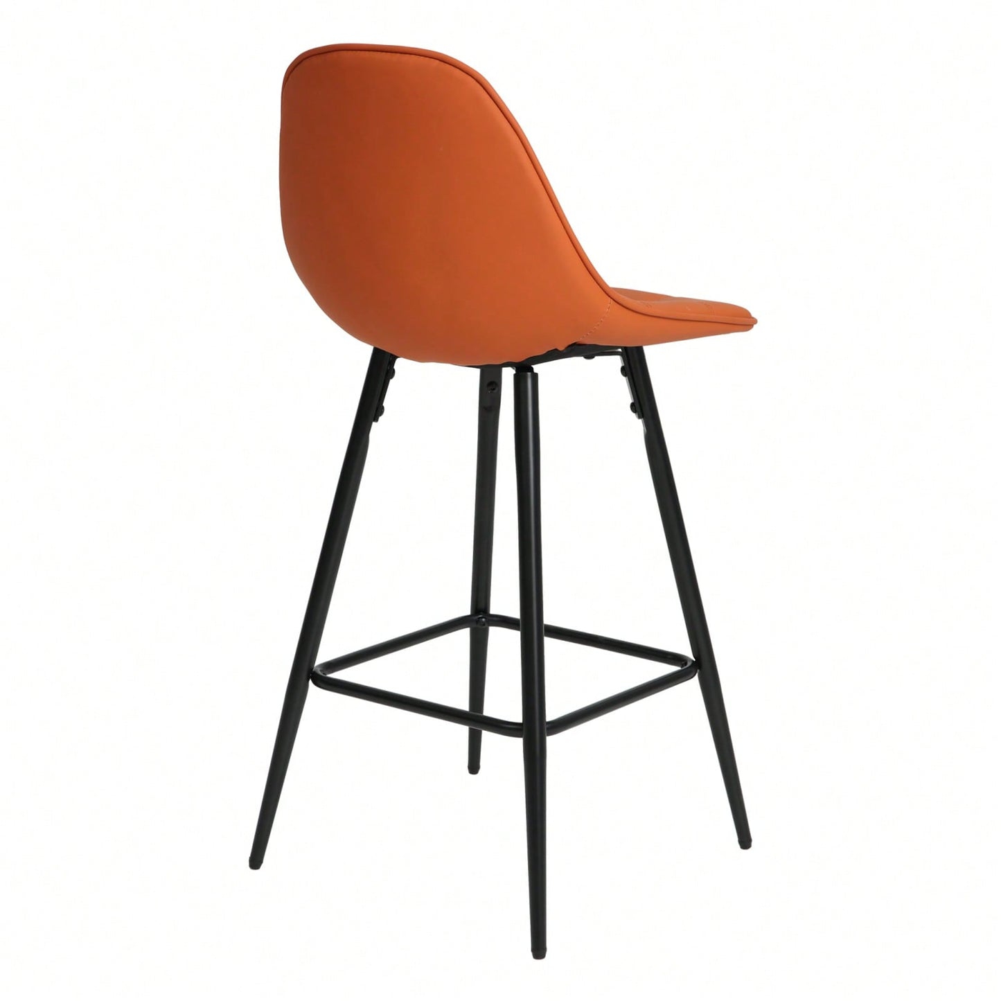 Counter Stools, Set Of 2 Bar Stools With Back And Footrest, Modern Metal Counter Height Barstools For Kitchen Home Bar