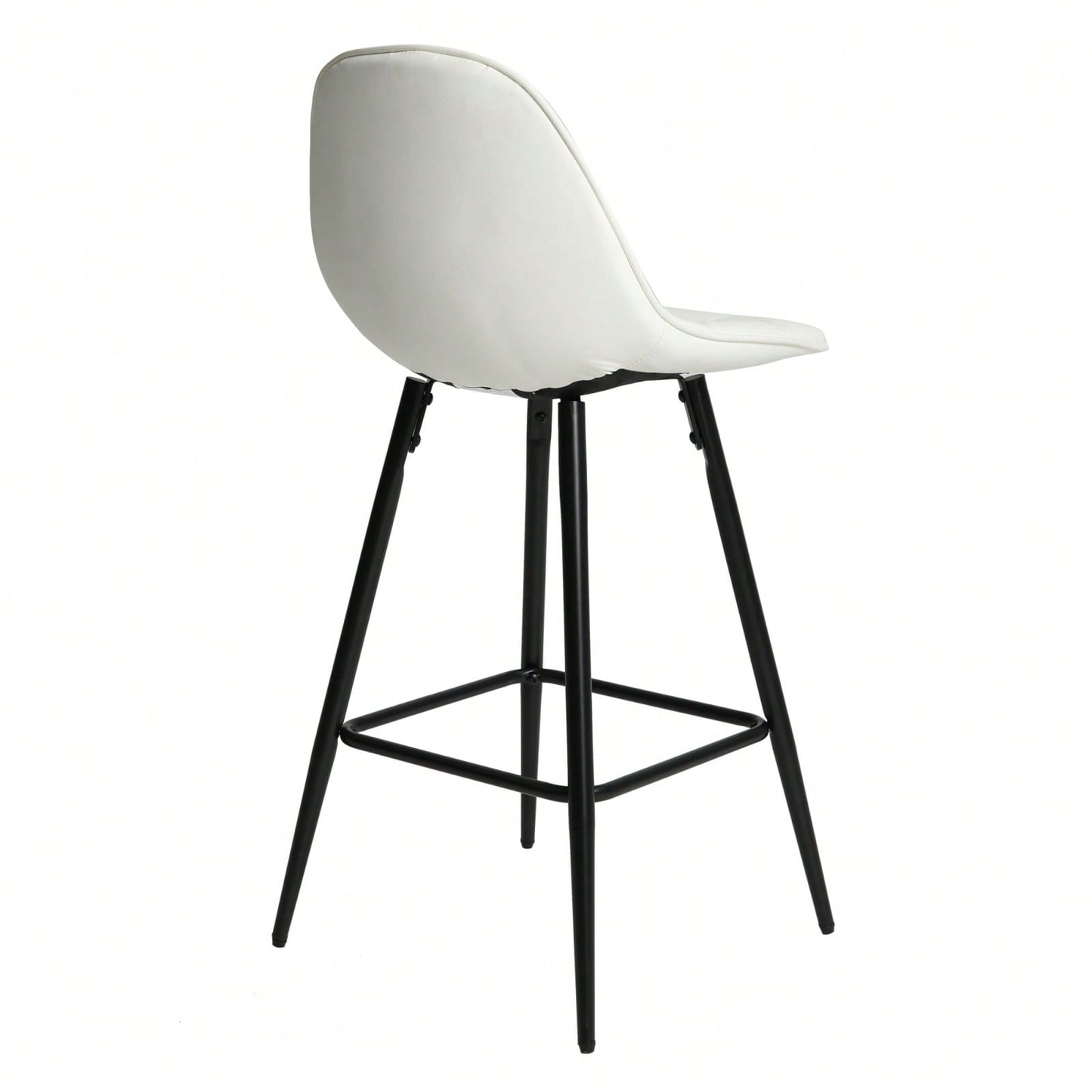 Counter Stools, Set Of 2 Bar Stools With Back And Footrest, Modern Metal Counter Height Barstools For Kitchen Home Bar