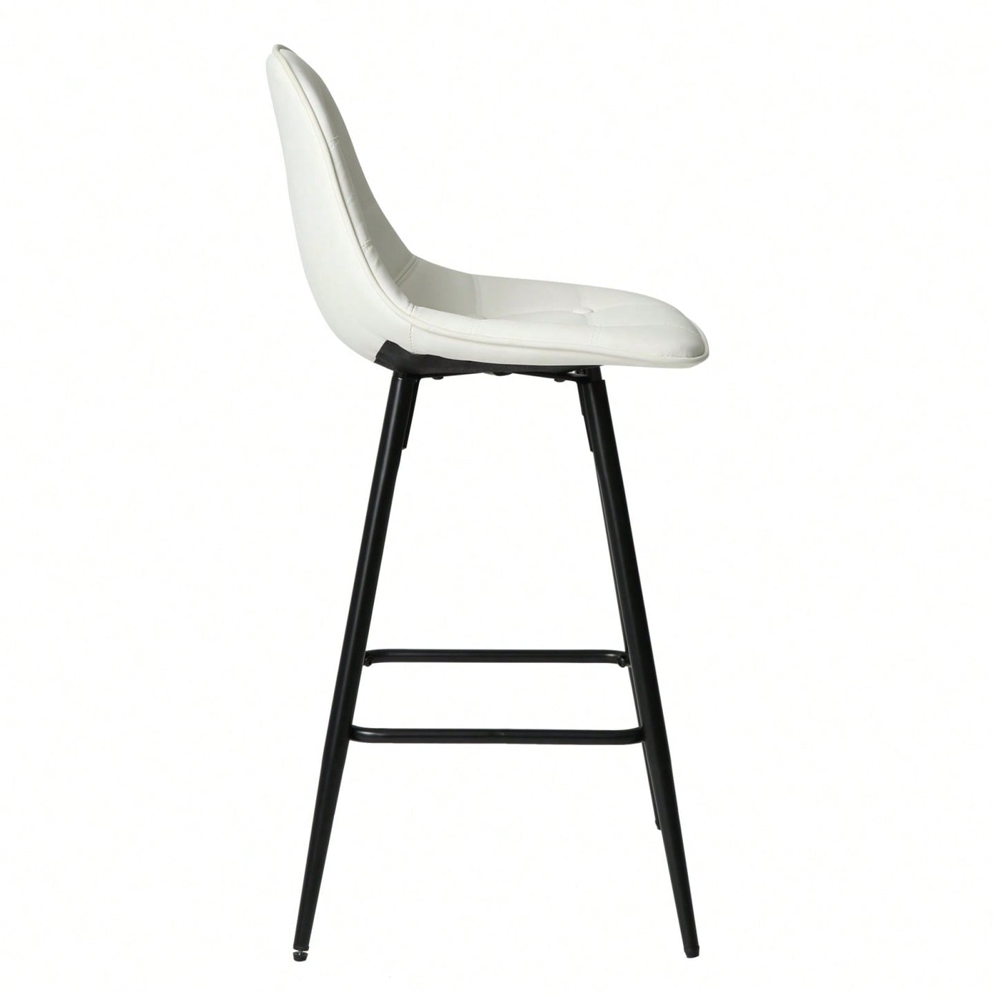 Counter Stools, Set Of 2 Bar Stools With Back And Footrest, Modern Metal Counter Height Barstools For Kitchen Home Bar