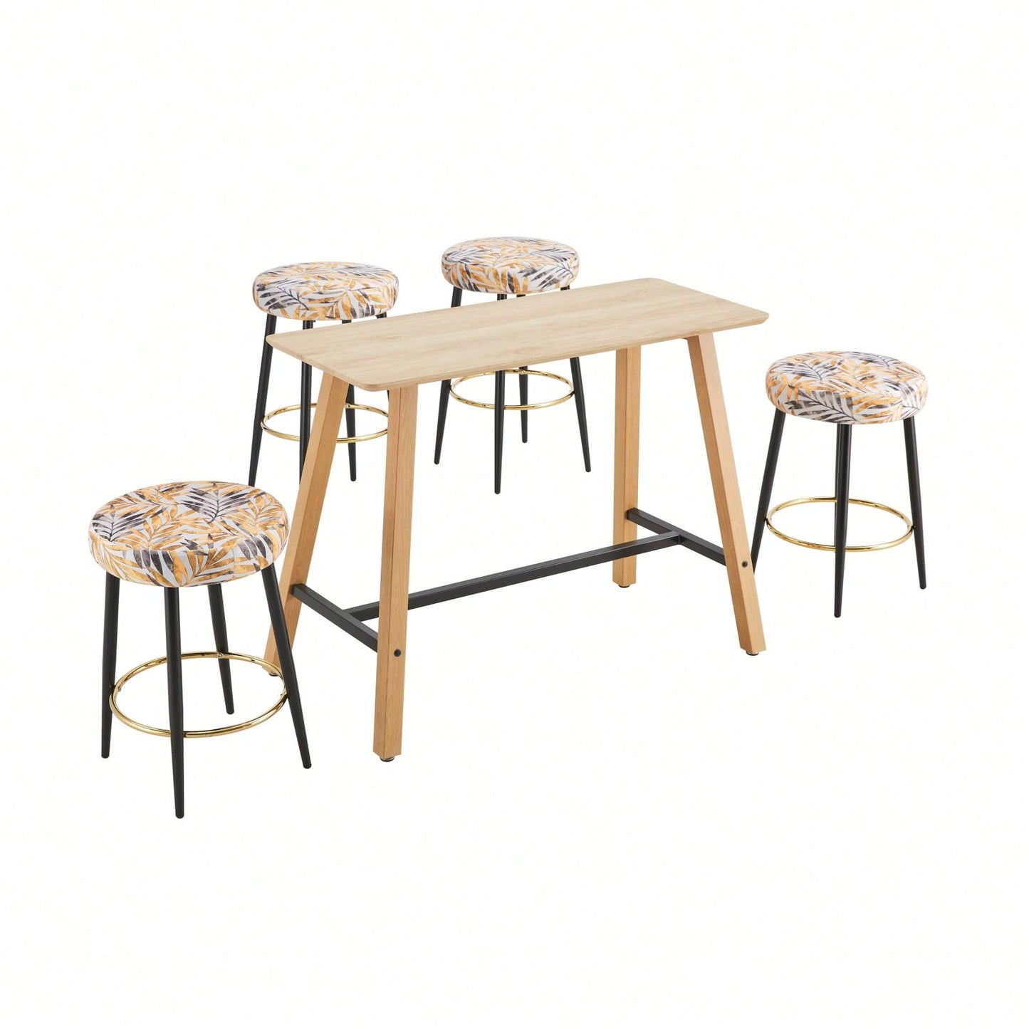 Counter Height Bar Stools Set Of 2, Upholstered Kitchen Dining Chairs With Footrest, 24 Inches - Velvet