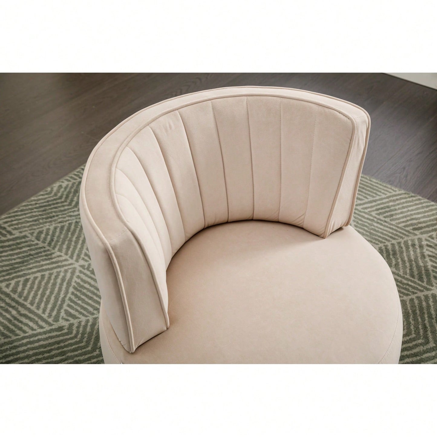 360 Degree Swivel Velvet Barrel Chair with Foam Cushions for Living Room Bedroom Office Nursery