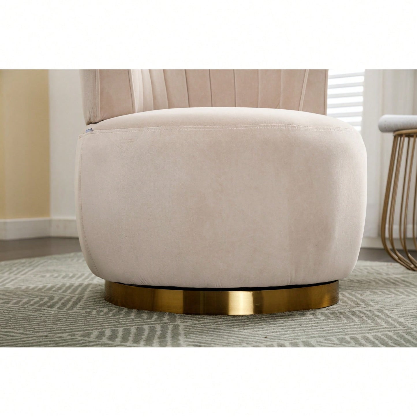360 Degree Swivel Velvet Barrel Chair with Foam Cushions for Living Room Bedroom Office Nursery