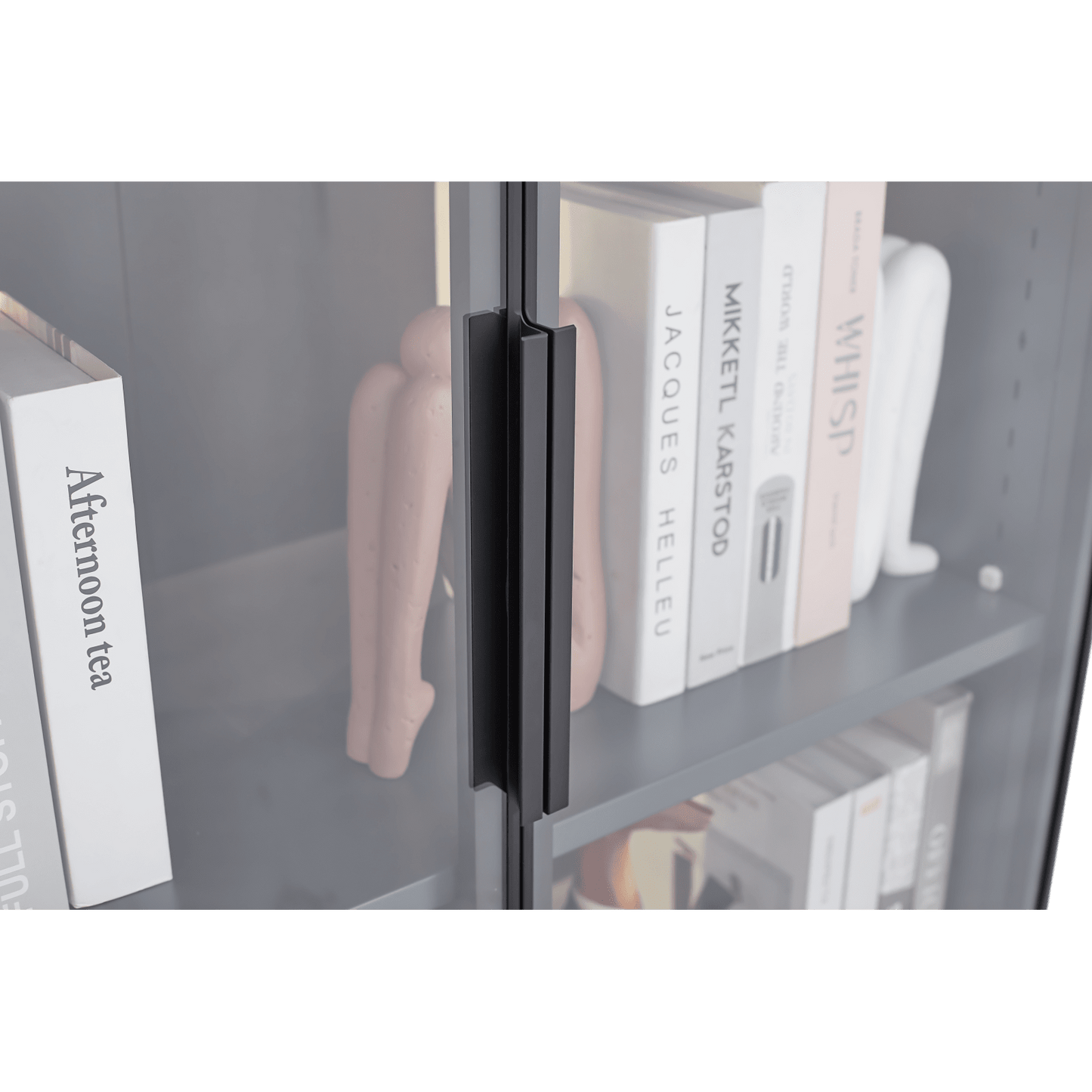 Modern LED Display Cabinet with Adjustable Shelves Single Door Glass Showcase for Living Room Bedroom Office