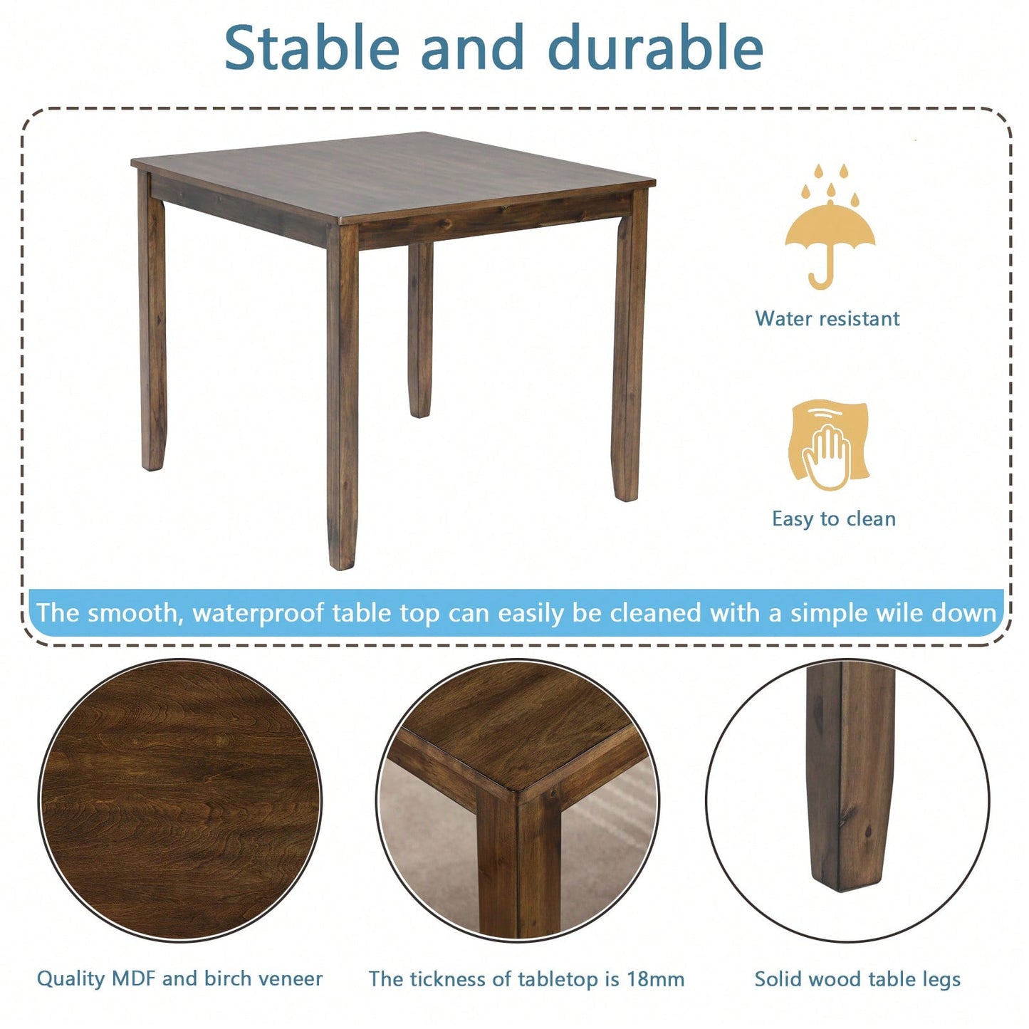 Stylish Square Dining Table For Small Spaces, Only The Table