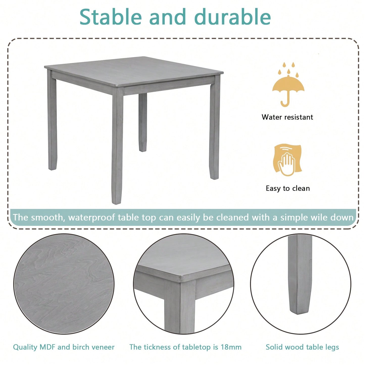 Stylish Square Dining Table For Small Spaces, Only The Table