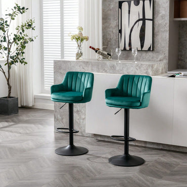 Adjustable Bar Stools Set Of 2, Counter Height Bar Chairs With Back And Footrest, Kitchen Pub Chairs