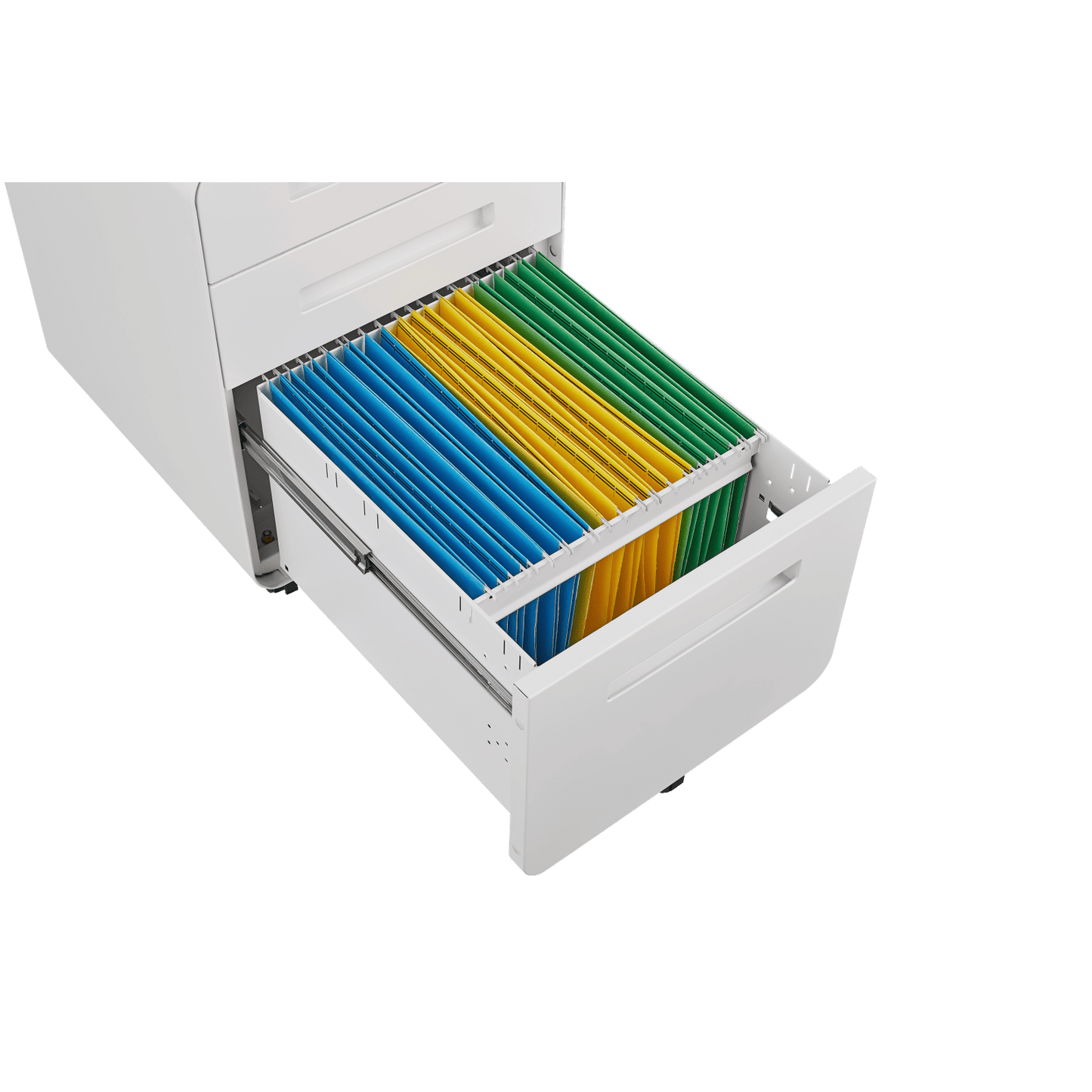 Mobile Rolling File Cabinet with Lock 3 Drawer Under Desk Storage for Legal Letter A4 Files Anti-Tilt Design