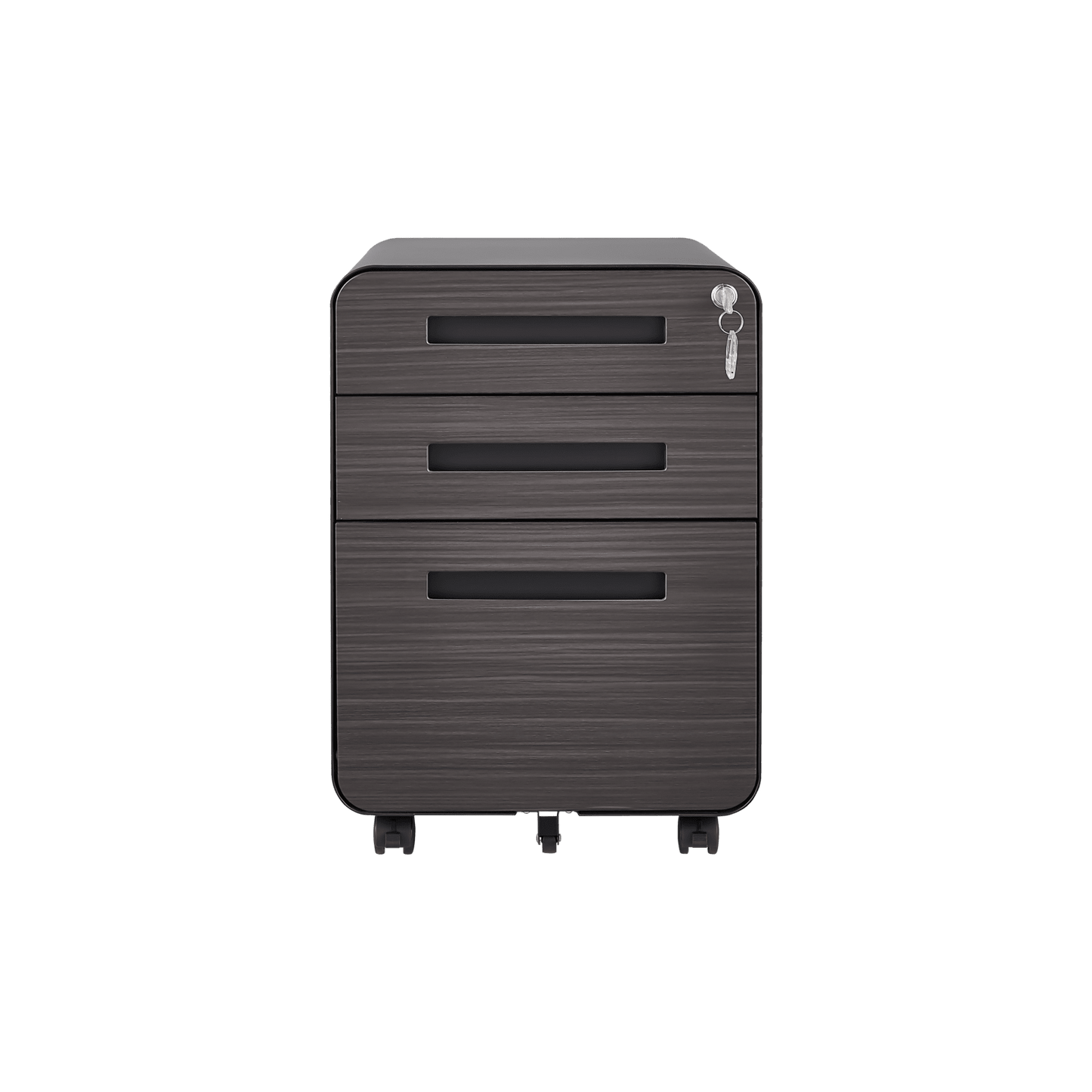 Mobile Rolling File Cabinet with Lock 3 Drawer Under Desk Storage for Legal Letter A4 Files Anti-Tilt Design