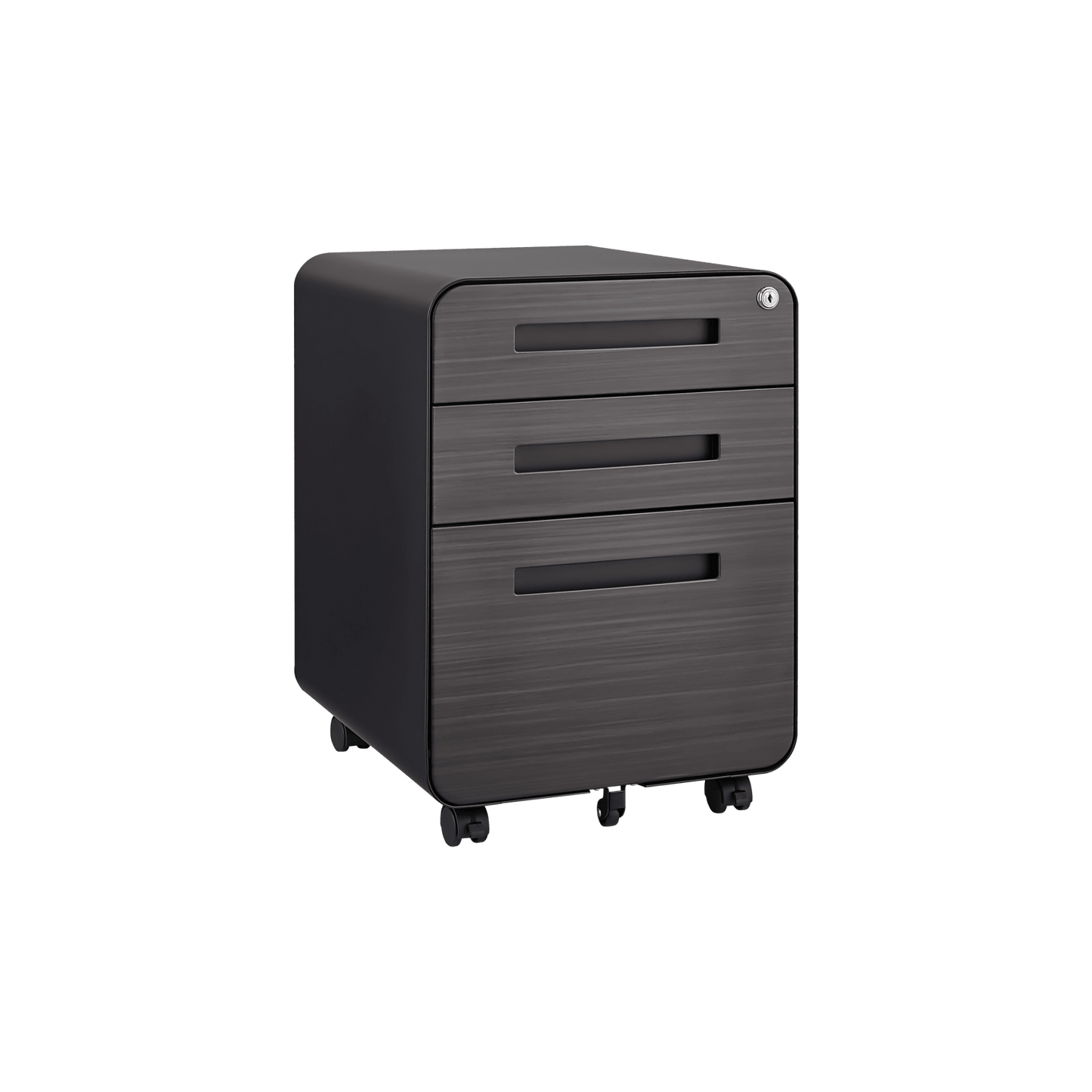 Mobile Rolling File Cabinet with Lock 3 Drawer Under Desk Storage for Legal Letter A4 Files Anti-Tilt Design
