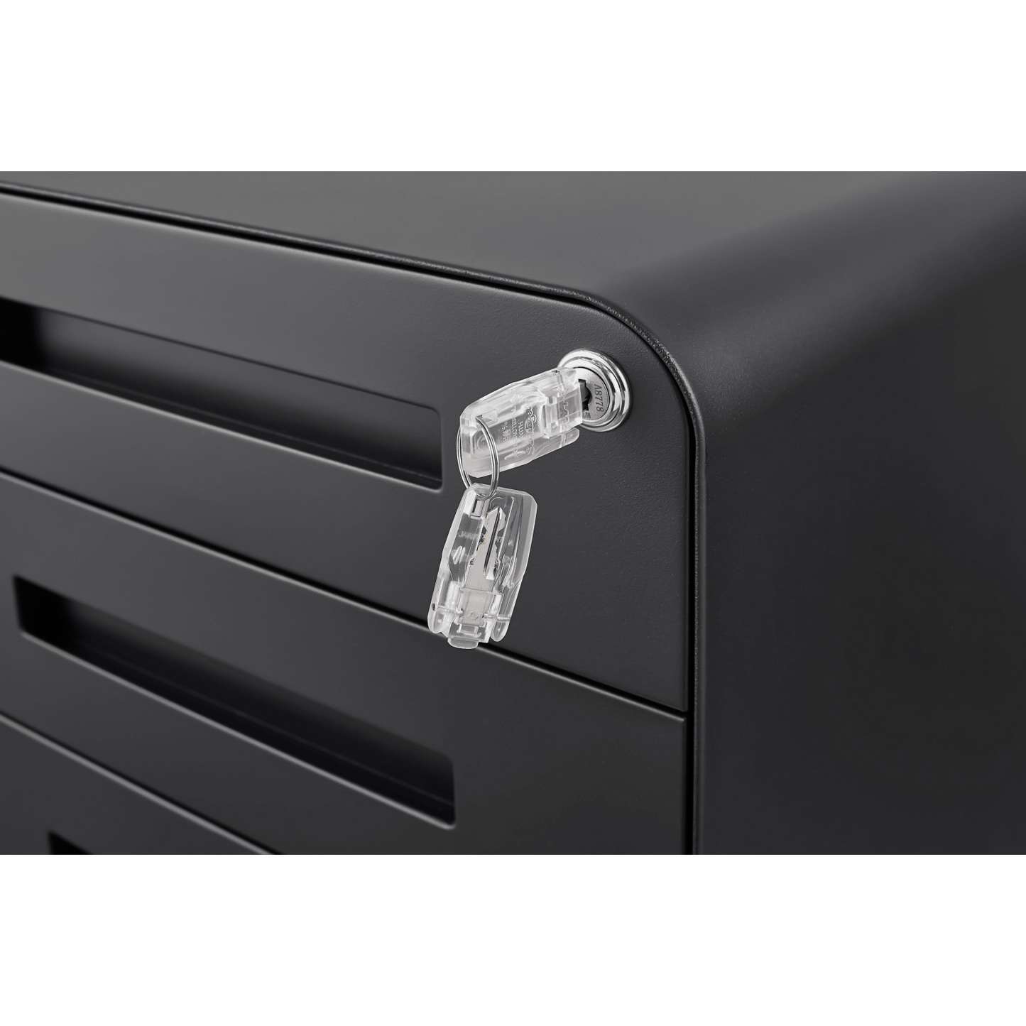Mobile Rolling File Cabinet with Lock 3 Drawer Under Desk Storage for Legal Letter A4 Files Anti-Tilt Design