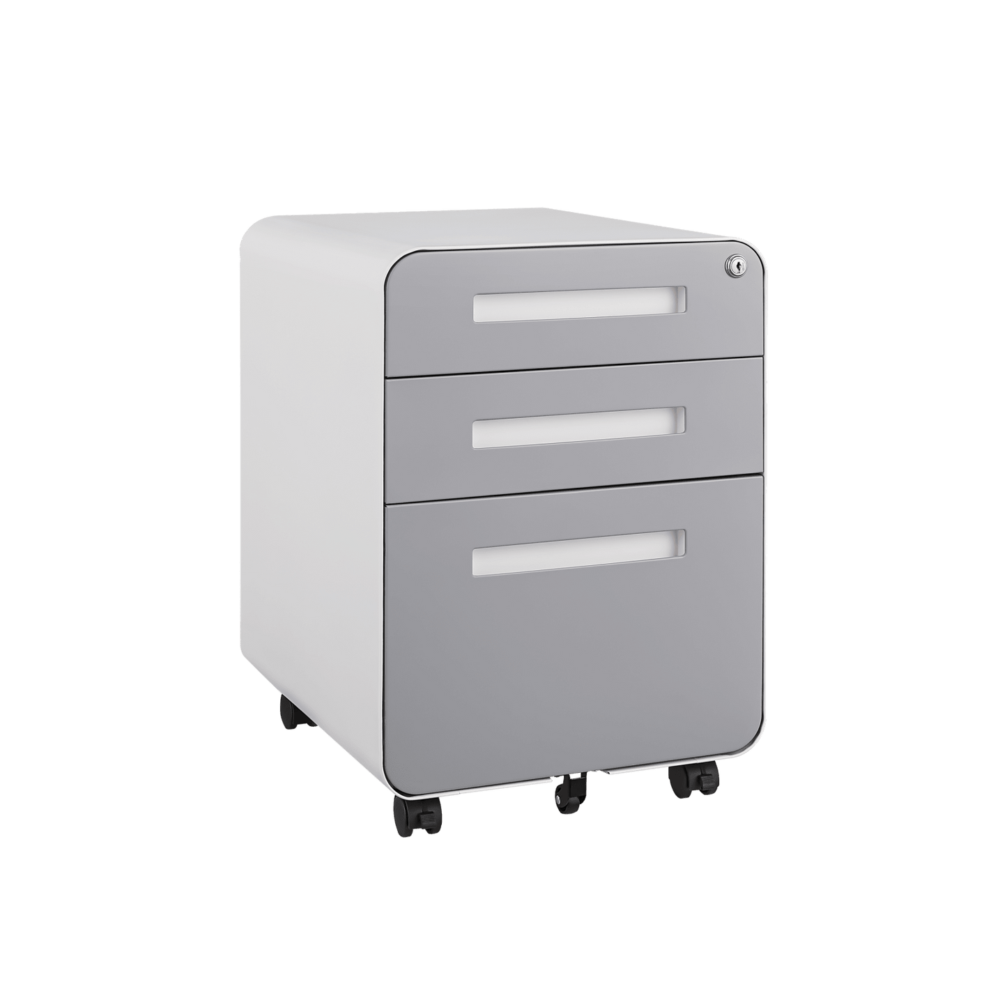 Mobile Rolling File Cabinet with Lock 3 Drawer Under Desk Storage for Legal Letter A4 Files Anti-Tilt Design