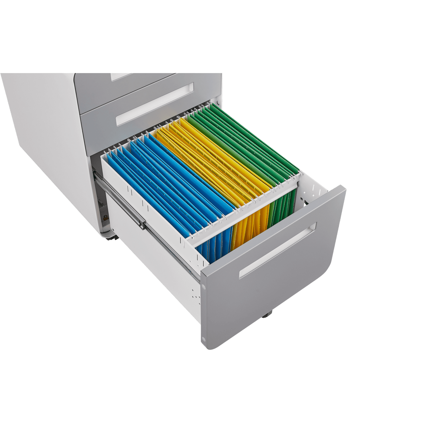 Mobile Rolling File Cabinet with Lock 3 Drawer Under Desk Storage for Legal Letter A4 Files Anti-Tilt Design