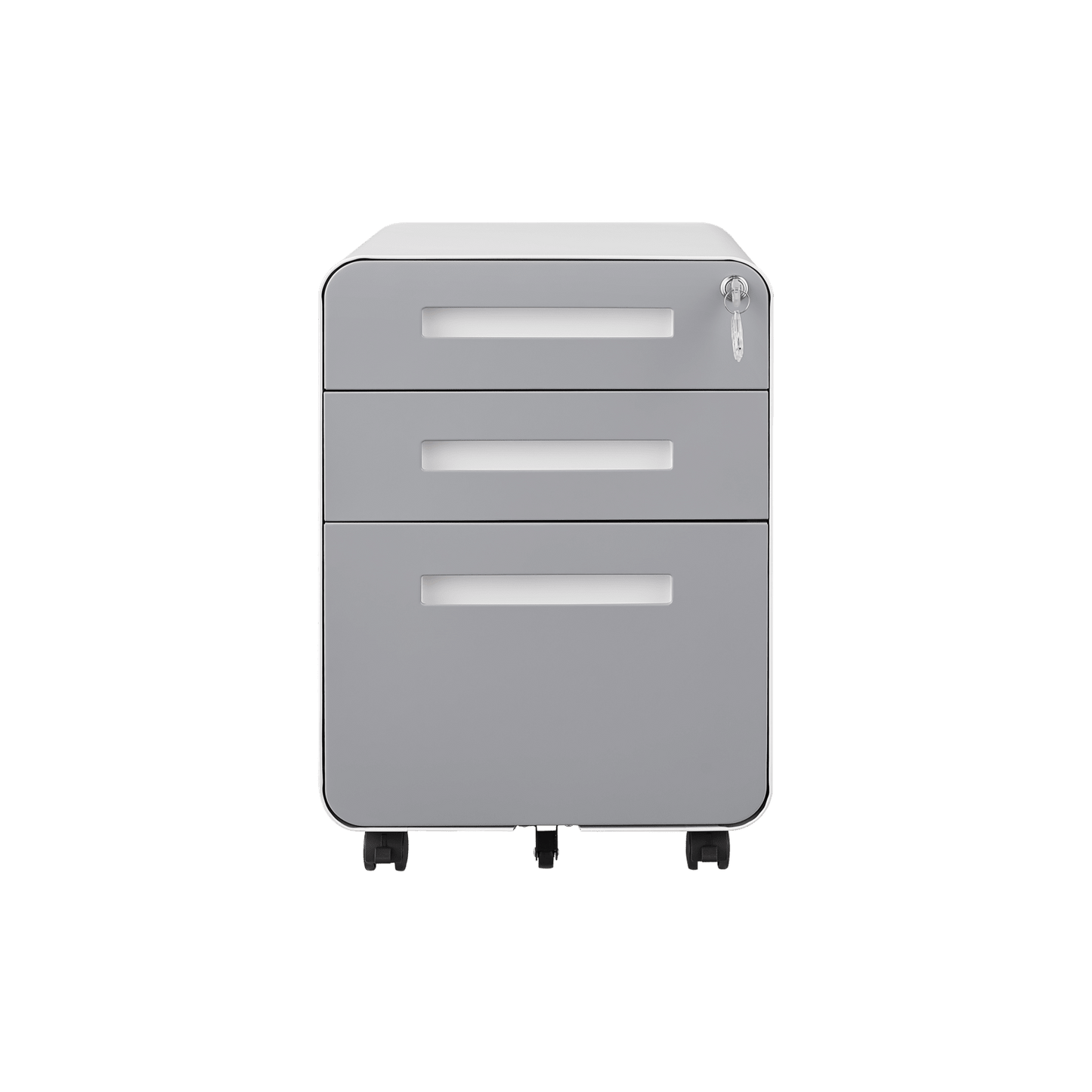 Mobile Rolling File Cabinet with Lock 3 Drawer Under Desk Storage for Legal Letter A4 Files Anti-Tilt Design