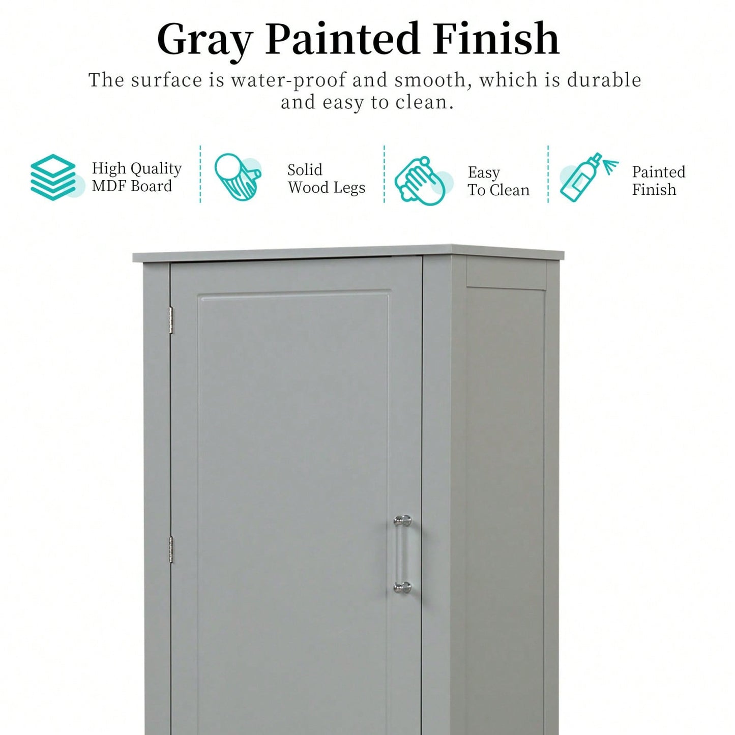 Freestanding Tall Bathroom Storage Cabinet with Adjustable Shelves and Drawers Anti-Tip Device Easy Assembly