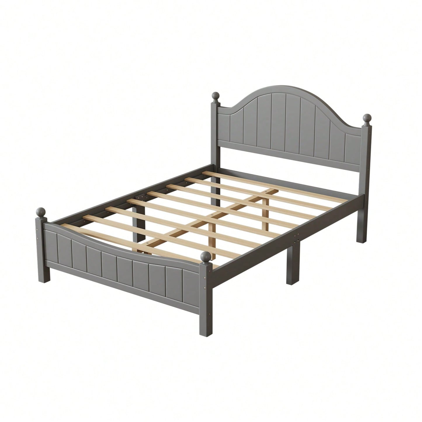 Solid Wood Platform Bed Frame With Headboard, No Box Spring Needed, Full Size, Supports Up To 400 LBS, Easy Assembly