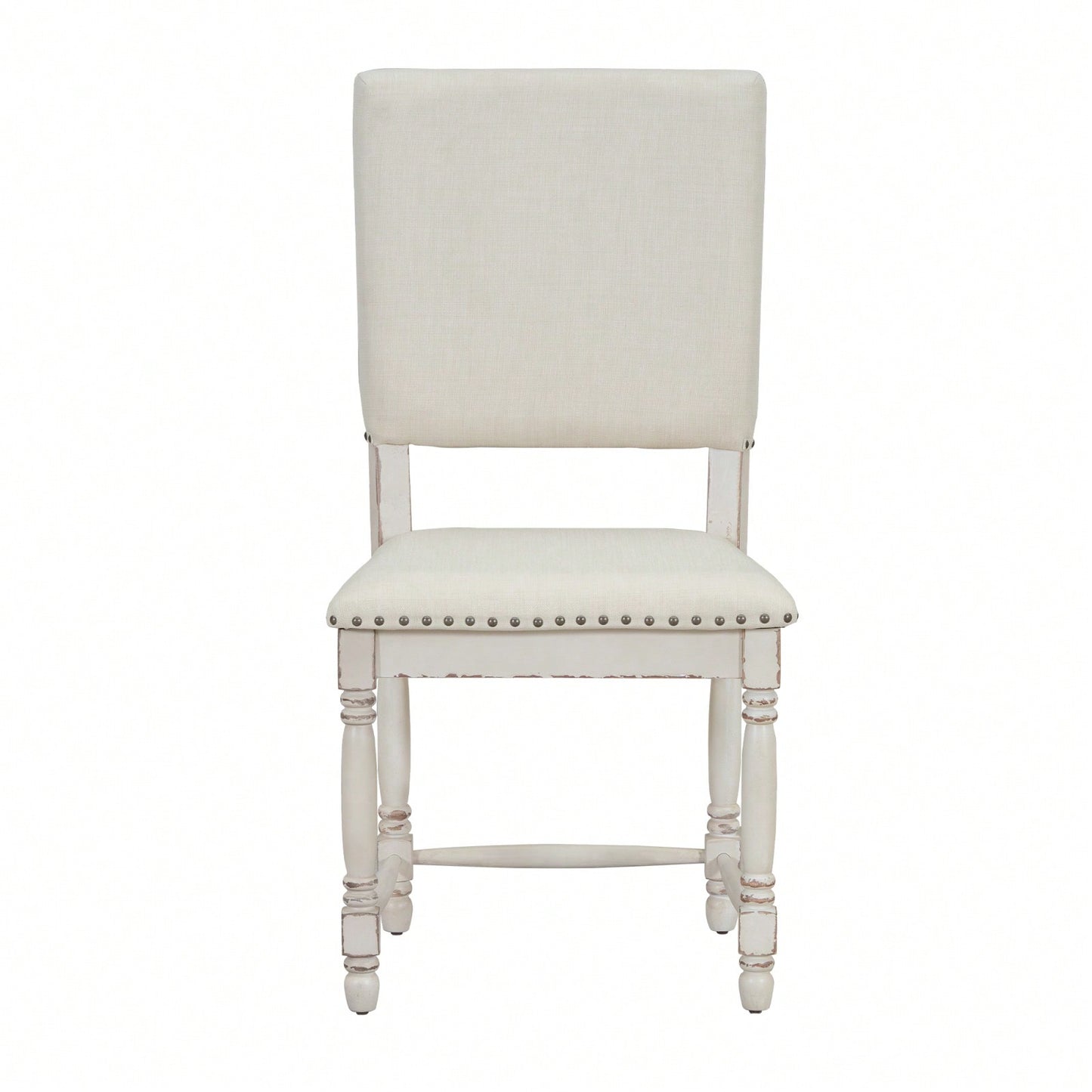 Elegant Solid Wood Vintage Dining Chairs Set of 2 Upholstered Seat Padded Back 330lbs Capacity for Dining Room Kitchen Living Room