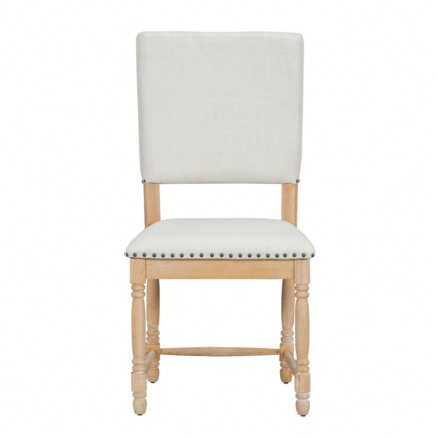 Elegant Solid Wood Vintage Dining Chairs Set of 2 Upholstered Seat Padded Back 330lbs Capacity for Dining Room Kitchen Living Room