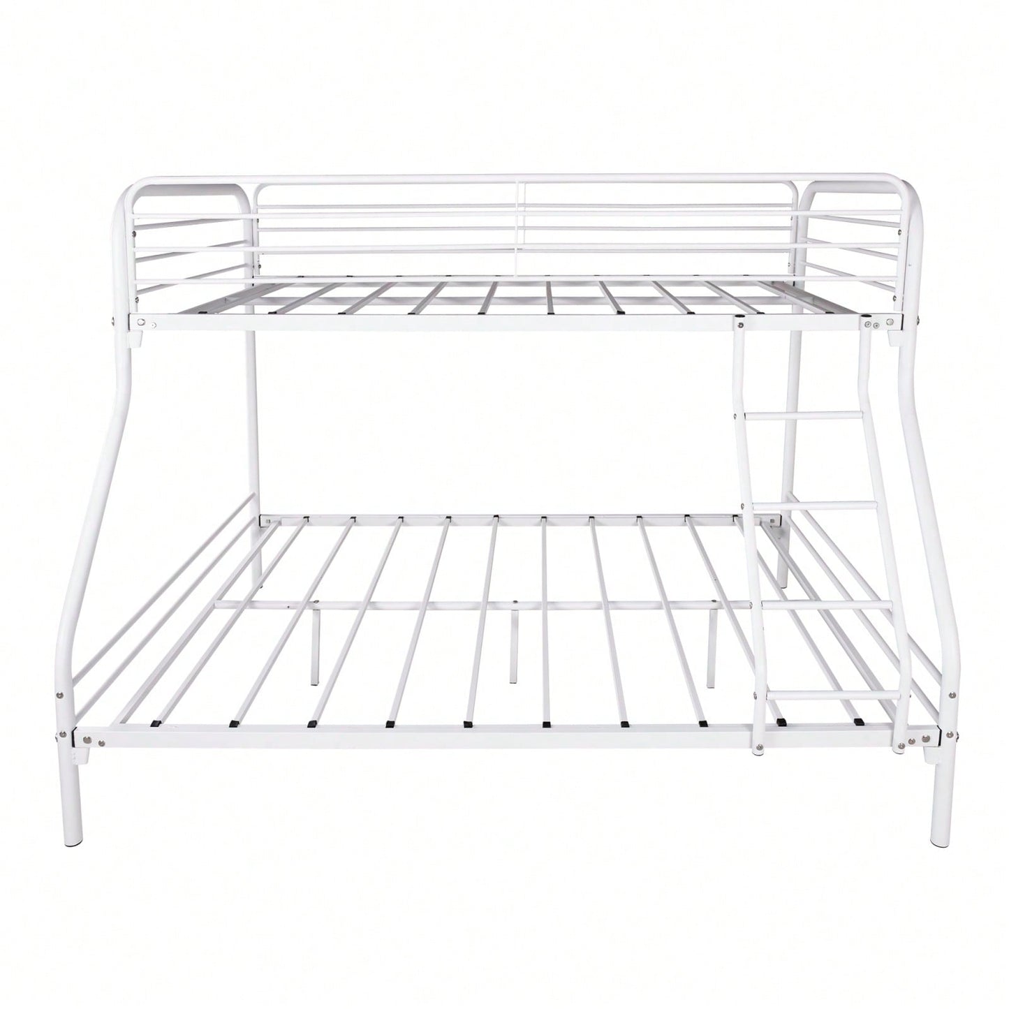 Heavy Duty Twin Over Full Bunk Bed Metal Frame with Guardrails and Storage Easy Assembly No Box Spring Needed