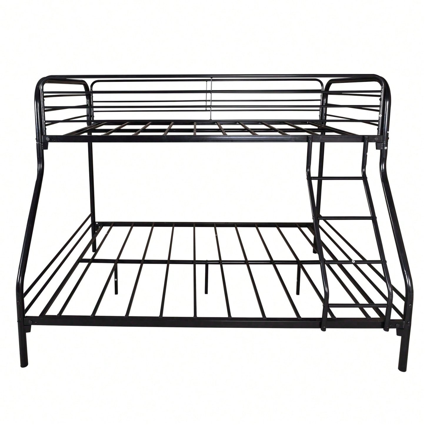 Heavy Duty Twin Over Full Bunk Bed Metal Frame with Guardrails and Storage Easy Assembly No Box Spring Needed