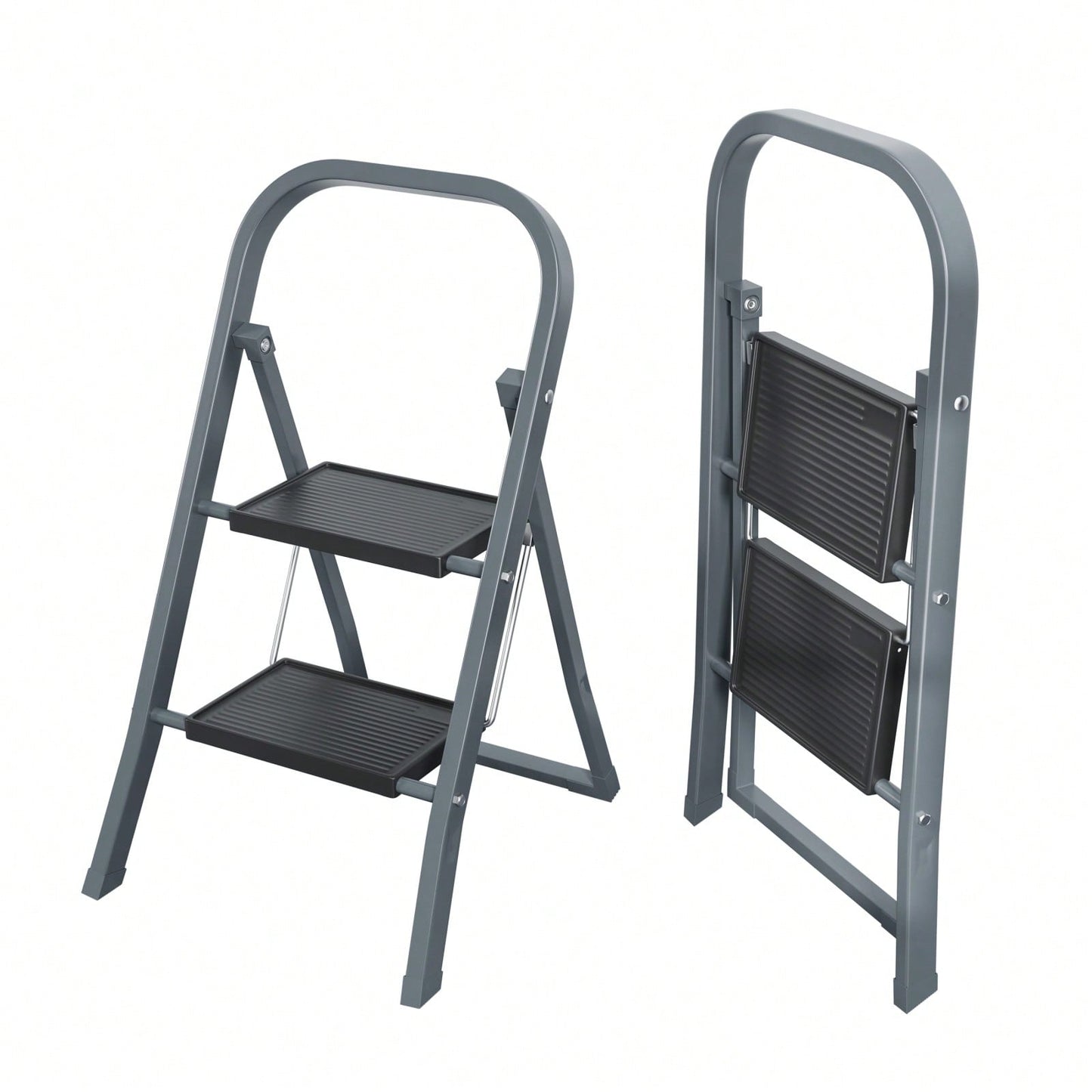 Sturdy 2 Step Ladder with Anti-Slip Pedal 330lbs Capacity Space Saving Design for Home Kitchen Office