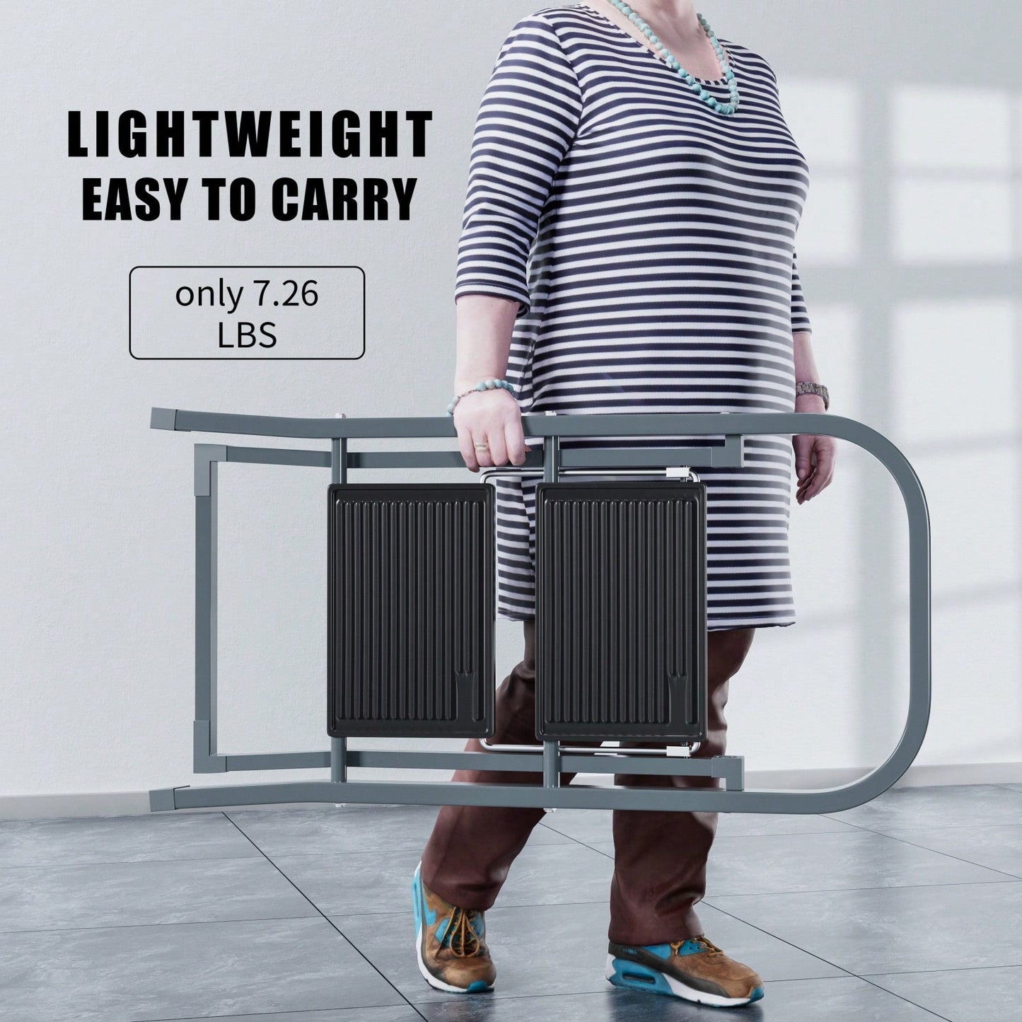 Sturdy 2 Step Ladder with Anti-Slip Pedal 330lbs Capacity Space Saving Design for Home Kitchen Office