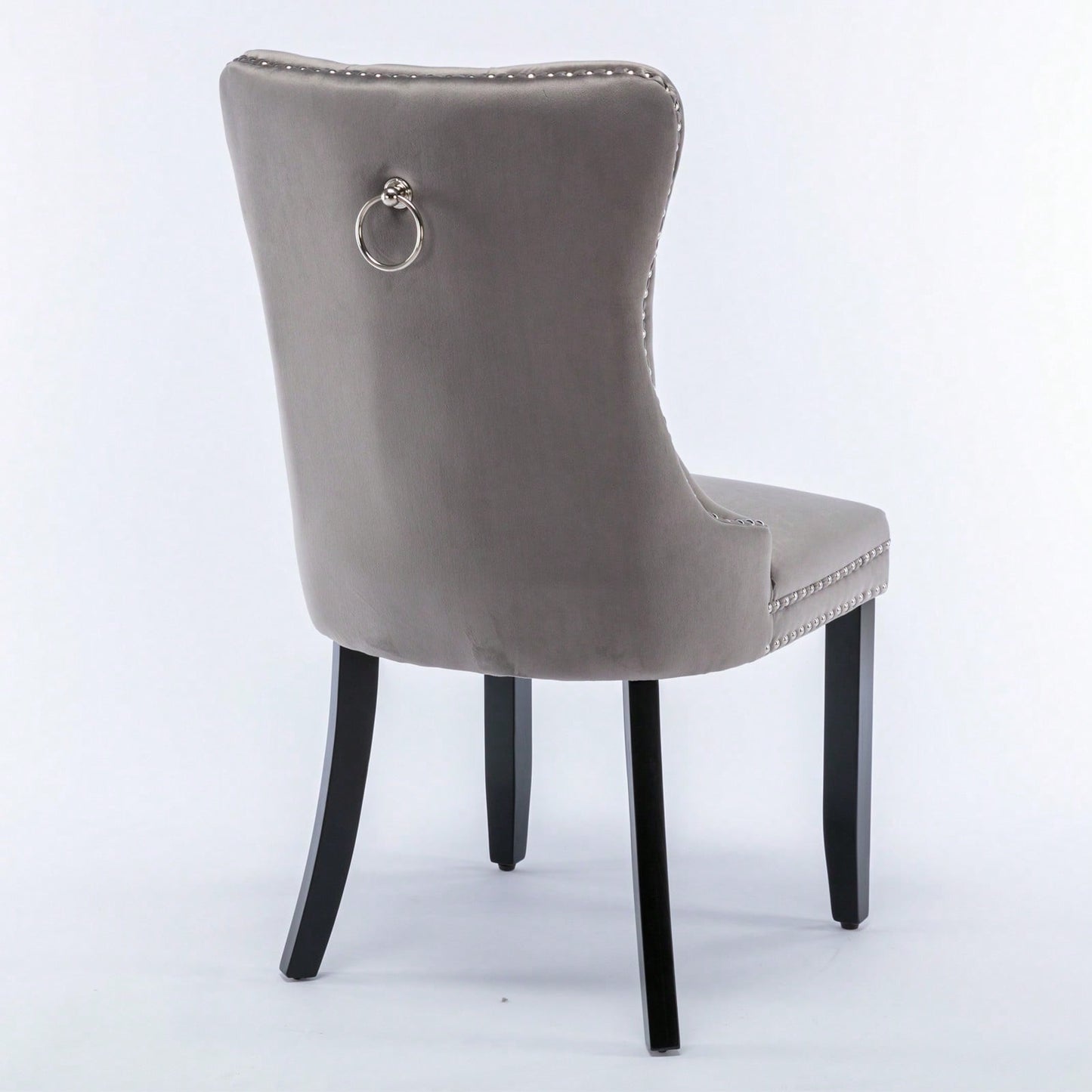 Modern, High-End Tufted Solid Wood Contemporary Velvet Upholstered Dining Chair With Wood Legs Nailhead Trim 2-Pcs Set