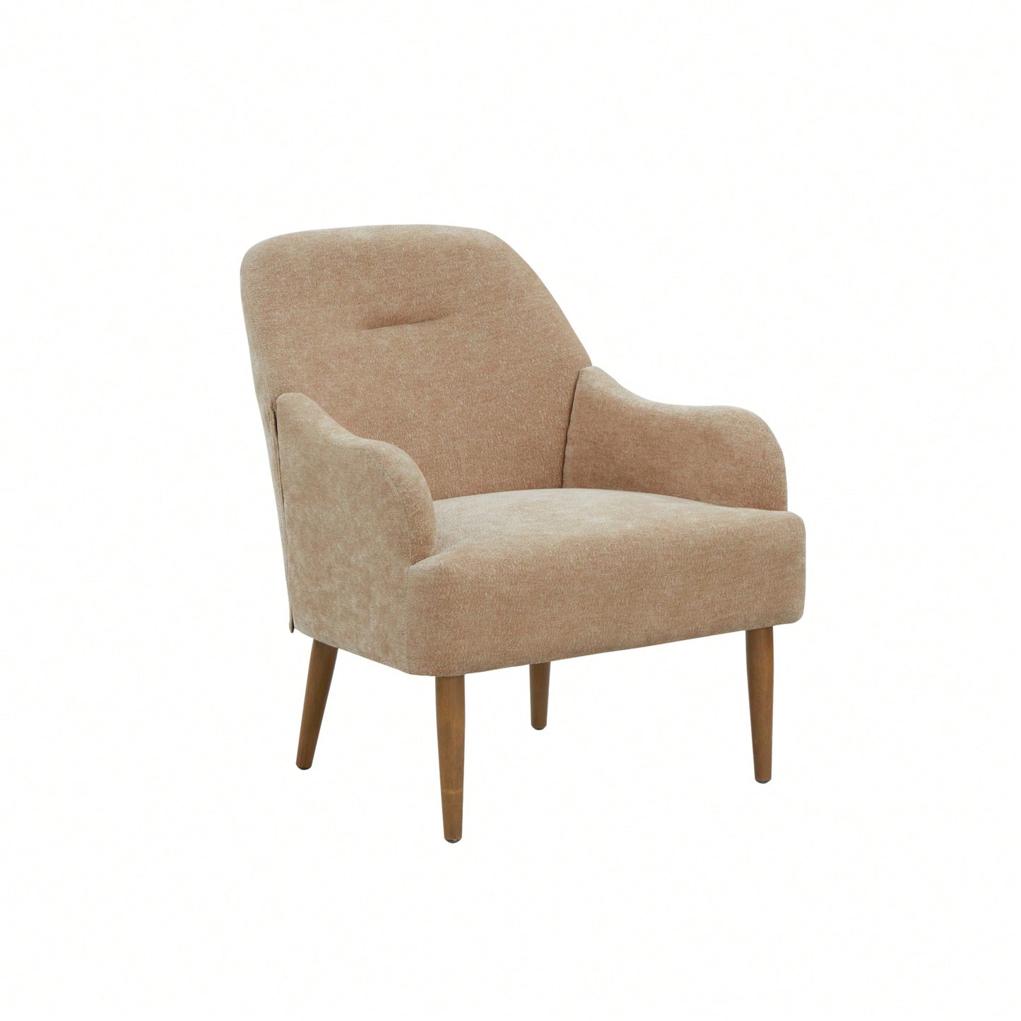 Stylish Chenille Accent Armchair with Wood Legs for Living Room Bedroom or Office Easy Assembly