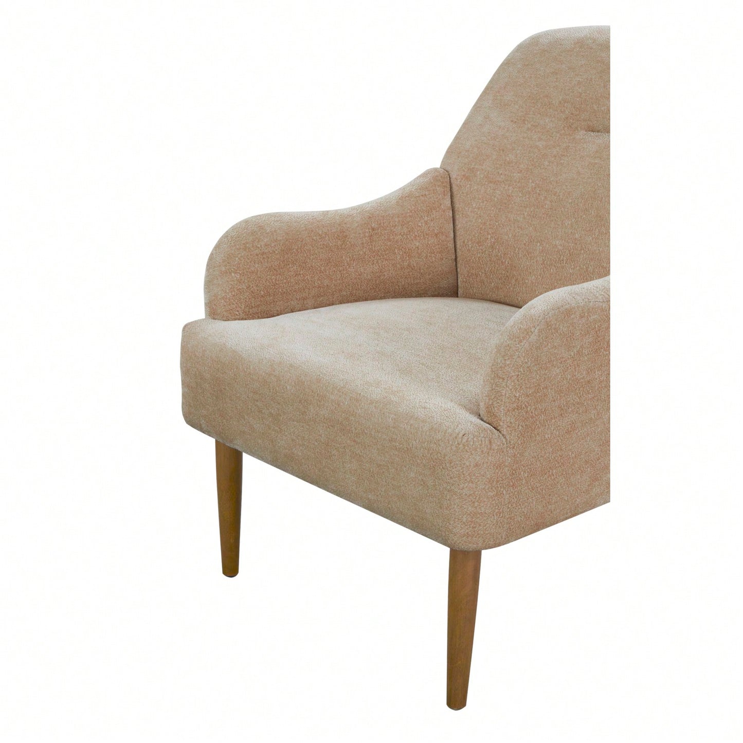 Stylish Chenille Accent Armchair with Wood Legs for Living Room Bedroom or Office Easy Assembly